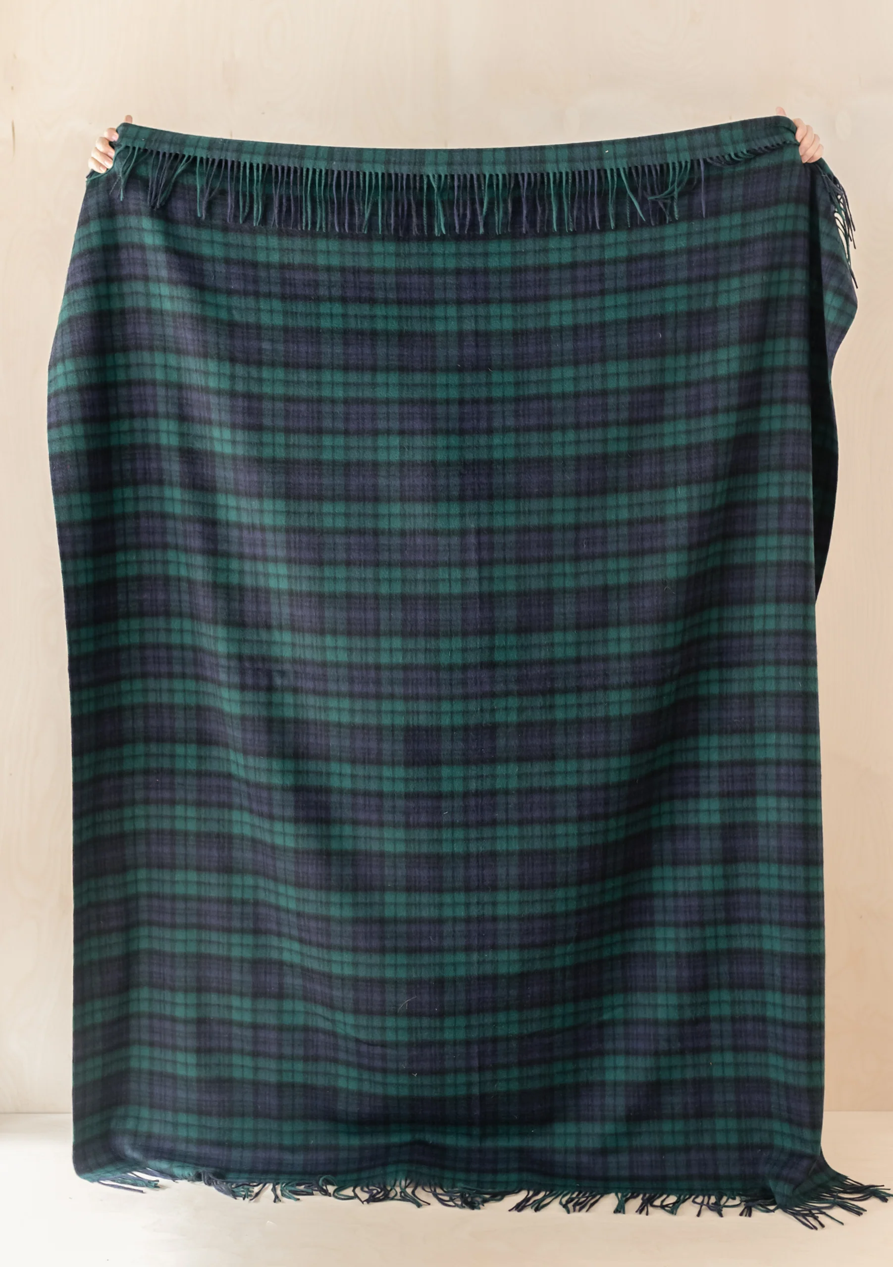 Cashmere Blanket in Black Watch Tartan - Image 3