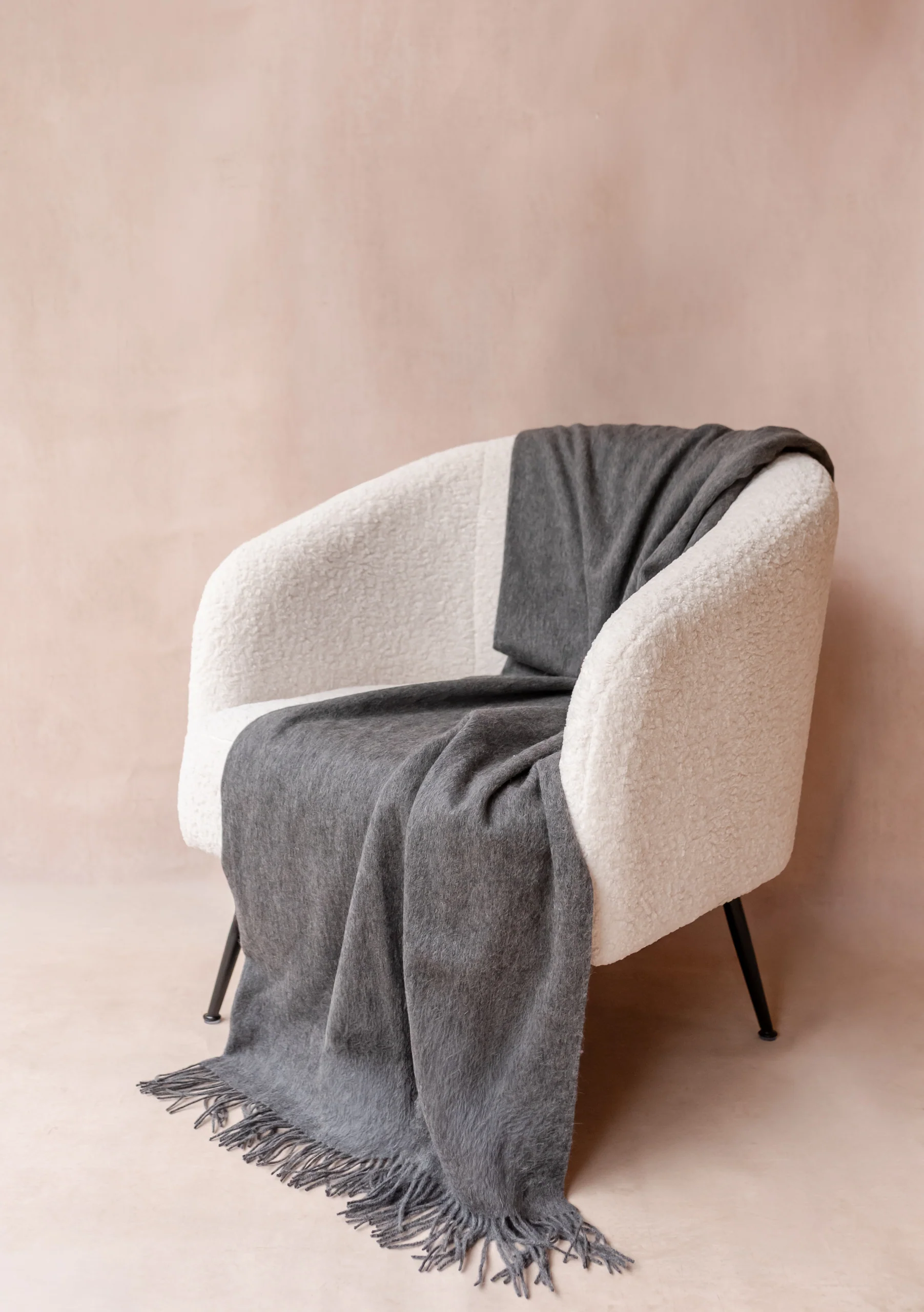 Cashmere Blanket in Charcoal Melange