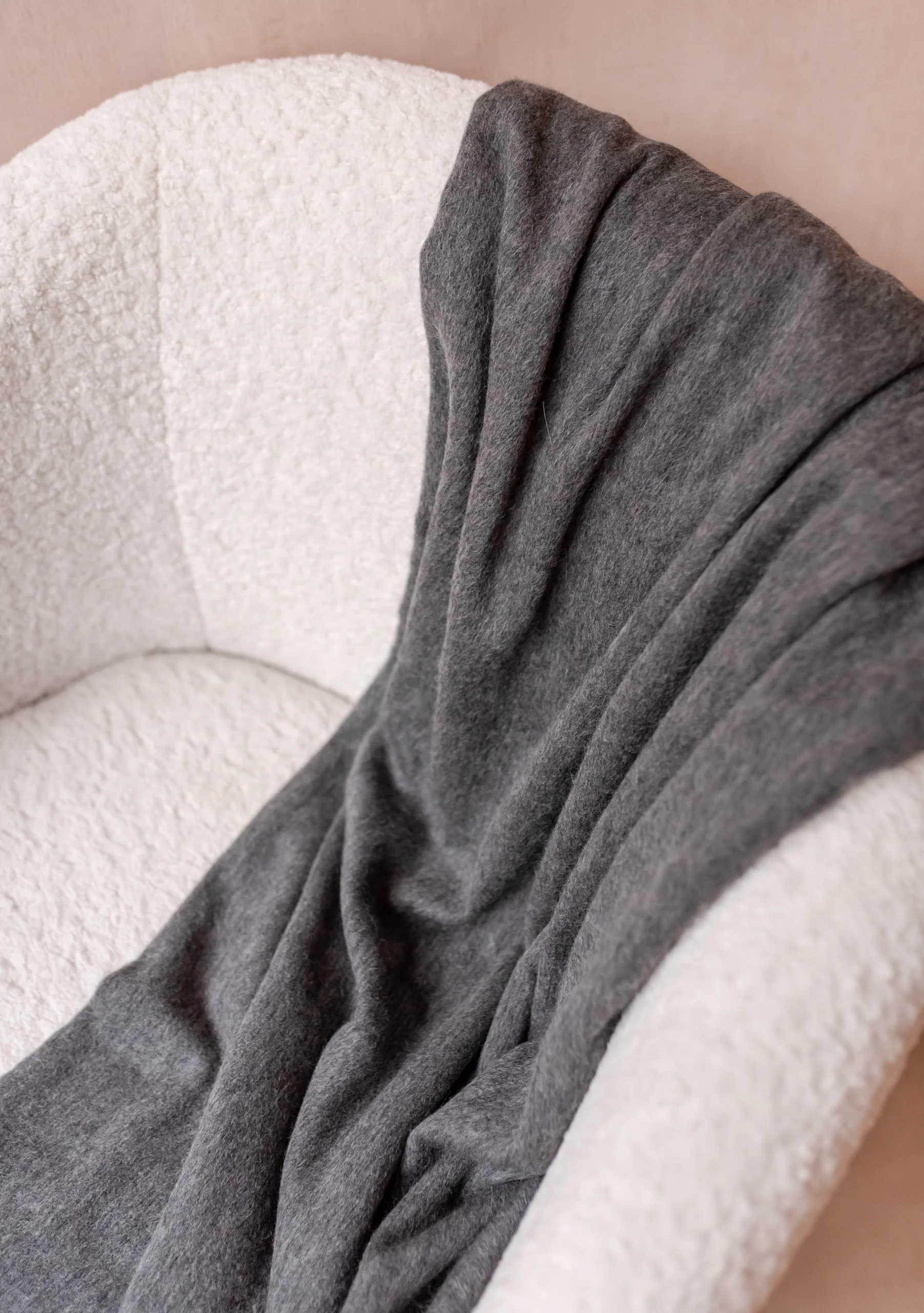 Cashmere Blanket in Charcoal Melange - Image 2