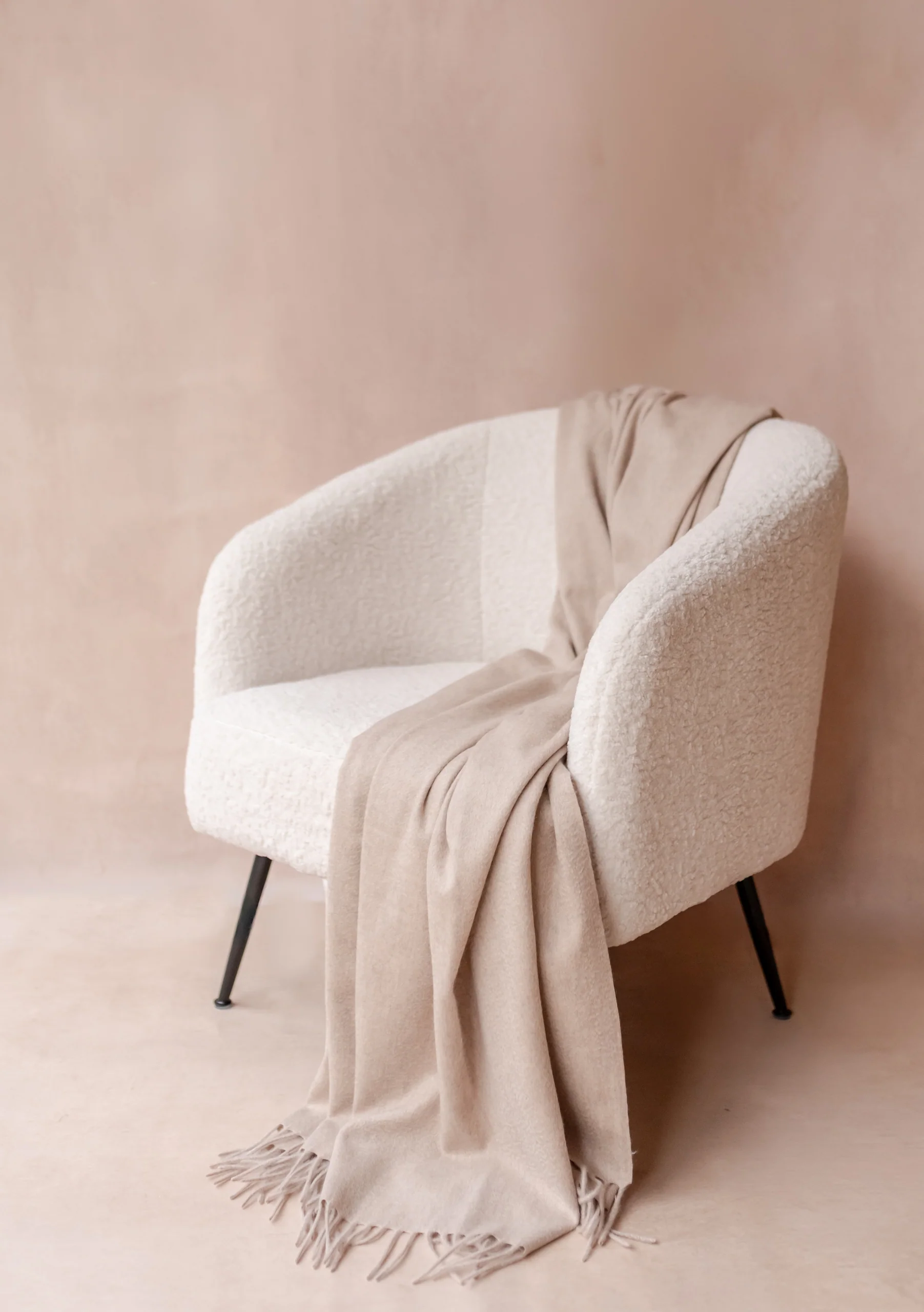 Cashmere Blanket in Oatmeal Melange