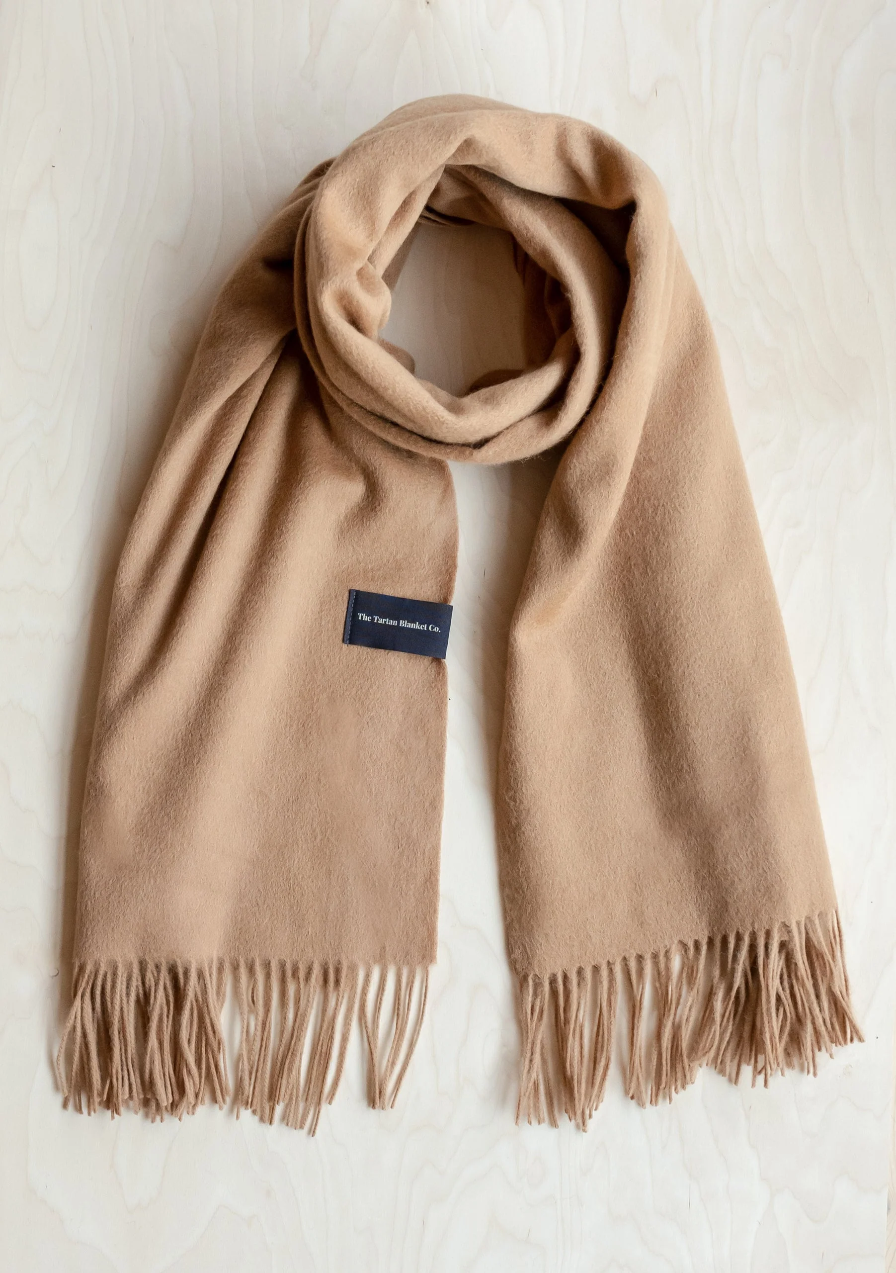 Cashmere Blanket Scarf in Camel - Image 3