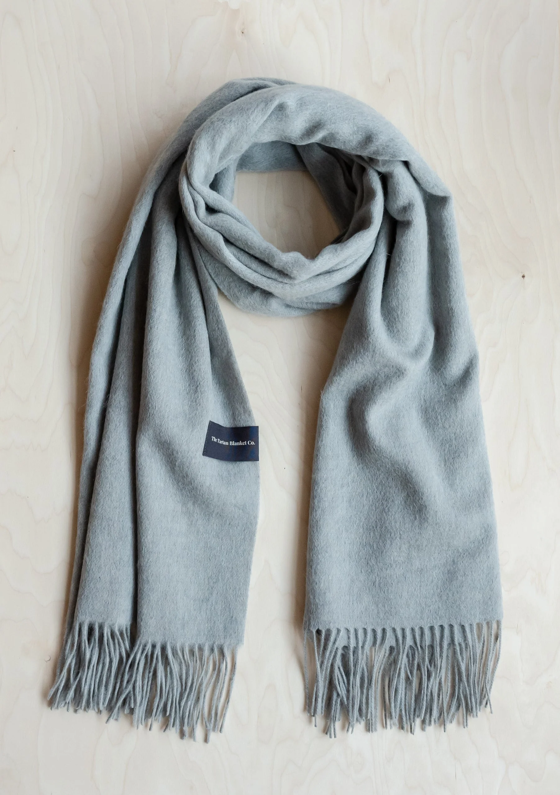 Cashmere Blanket Scarf in Light Grey Melange - Image 2