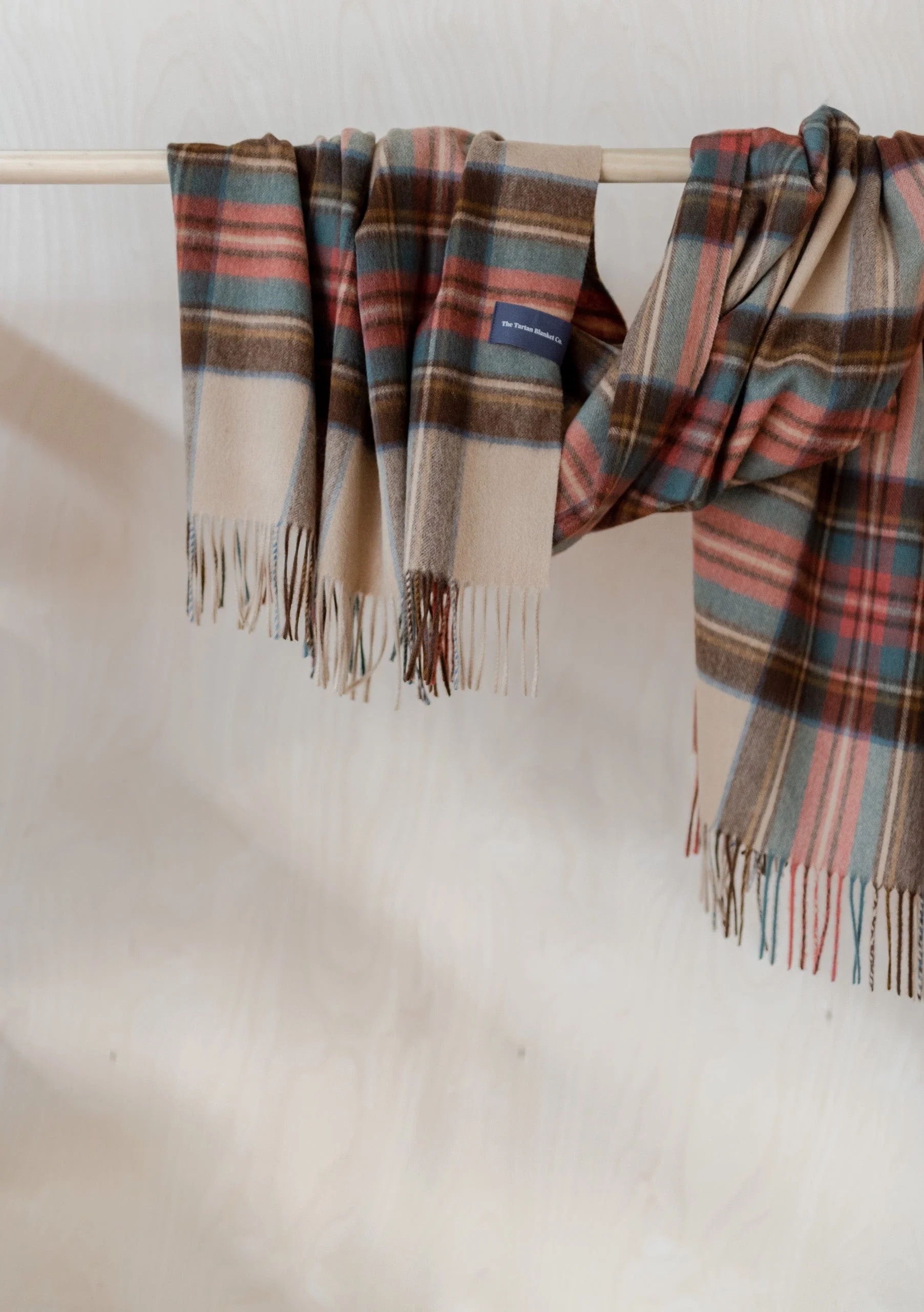 Cashmere Blanket Scarf in Stewart Dress Antique Tartan - Image 3