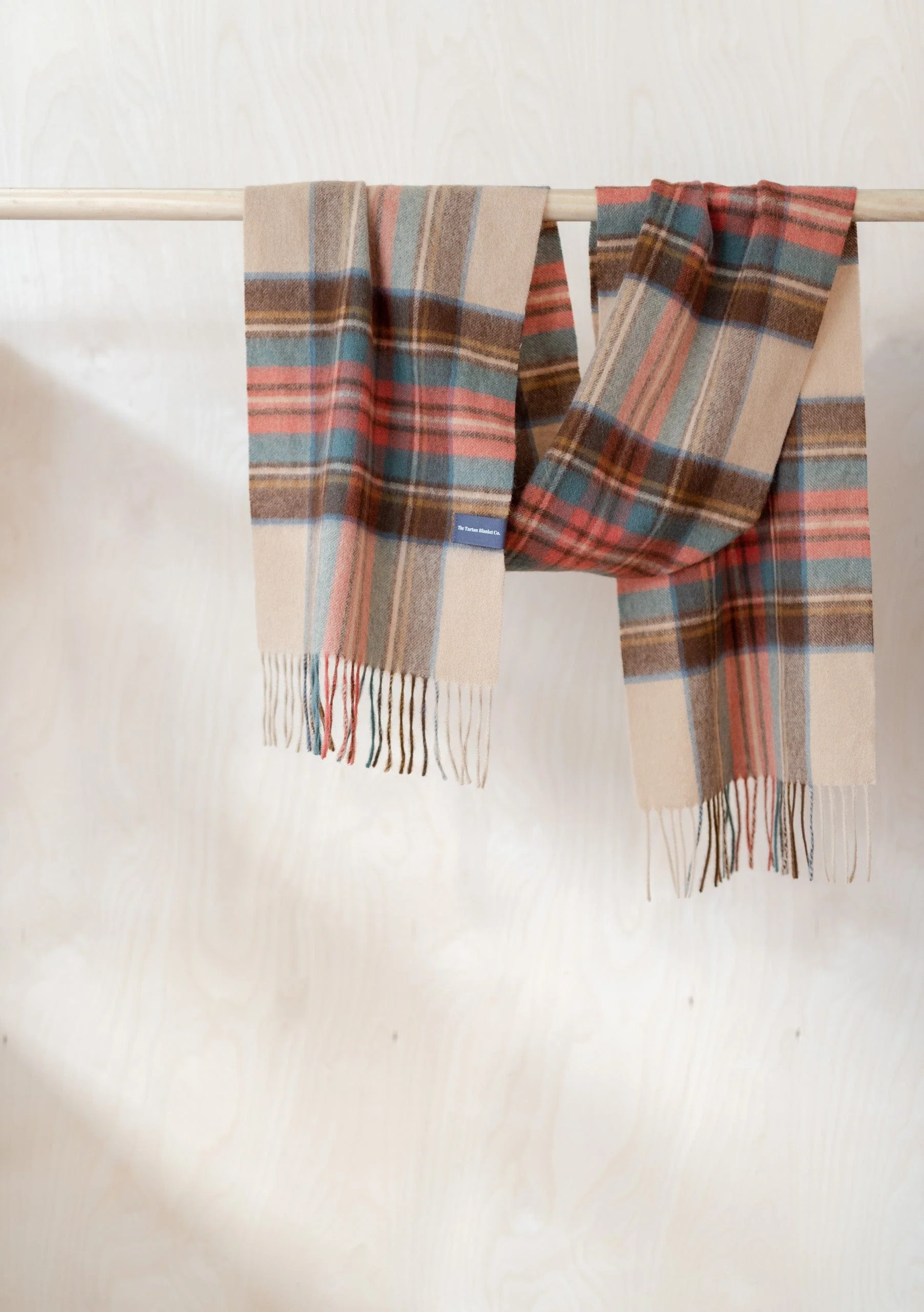 Men's Cashmere Scarf in Stewart Dress Antique Tartan - Image 2