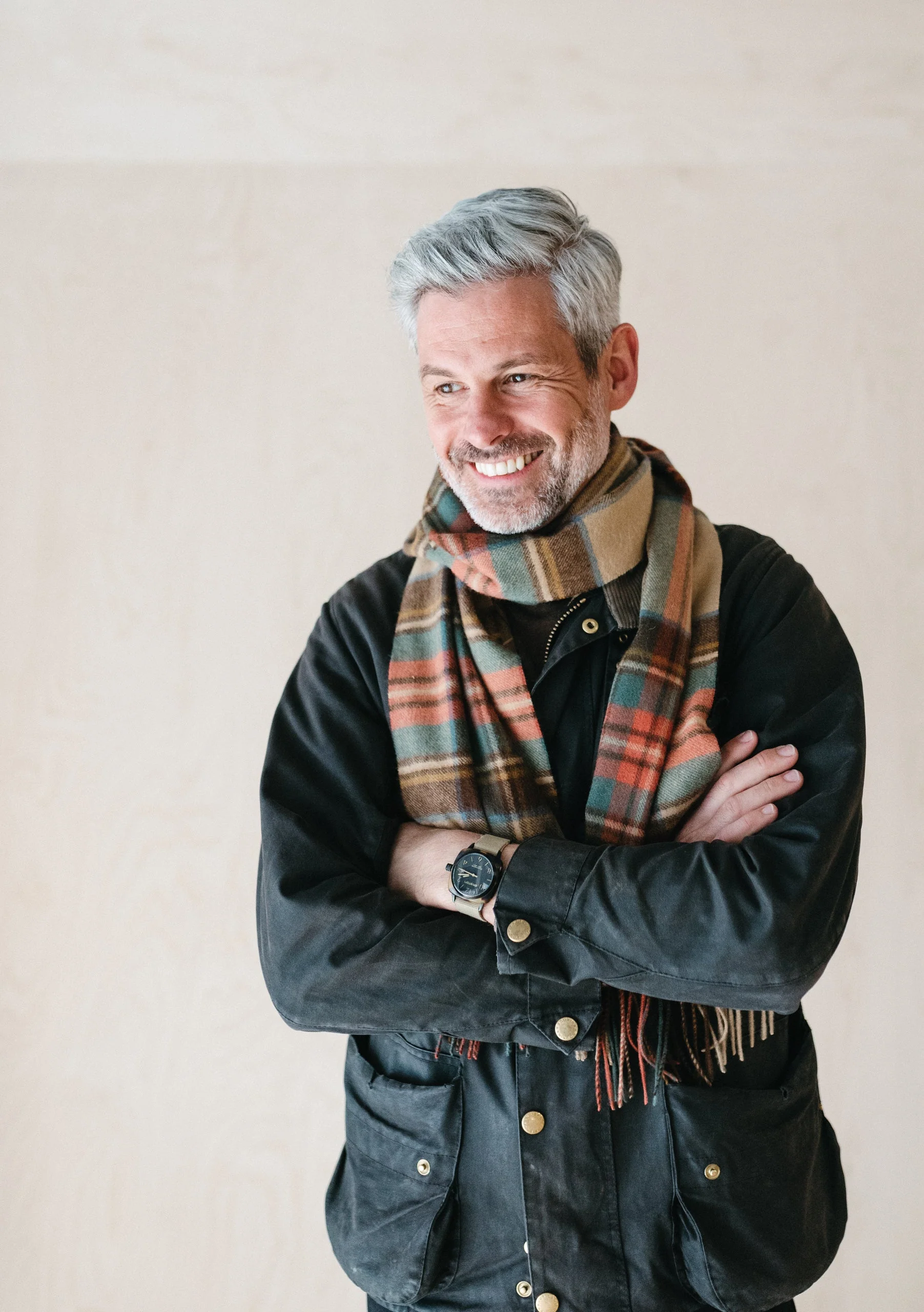 Men's Cashmere Scarf in Stewart Dress Antique Tartan - Image 3