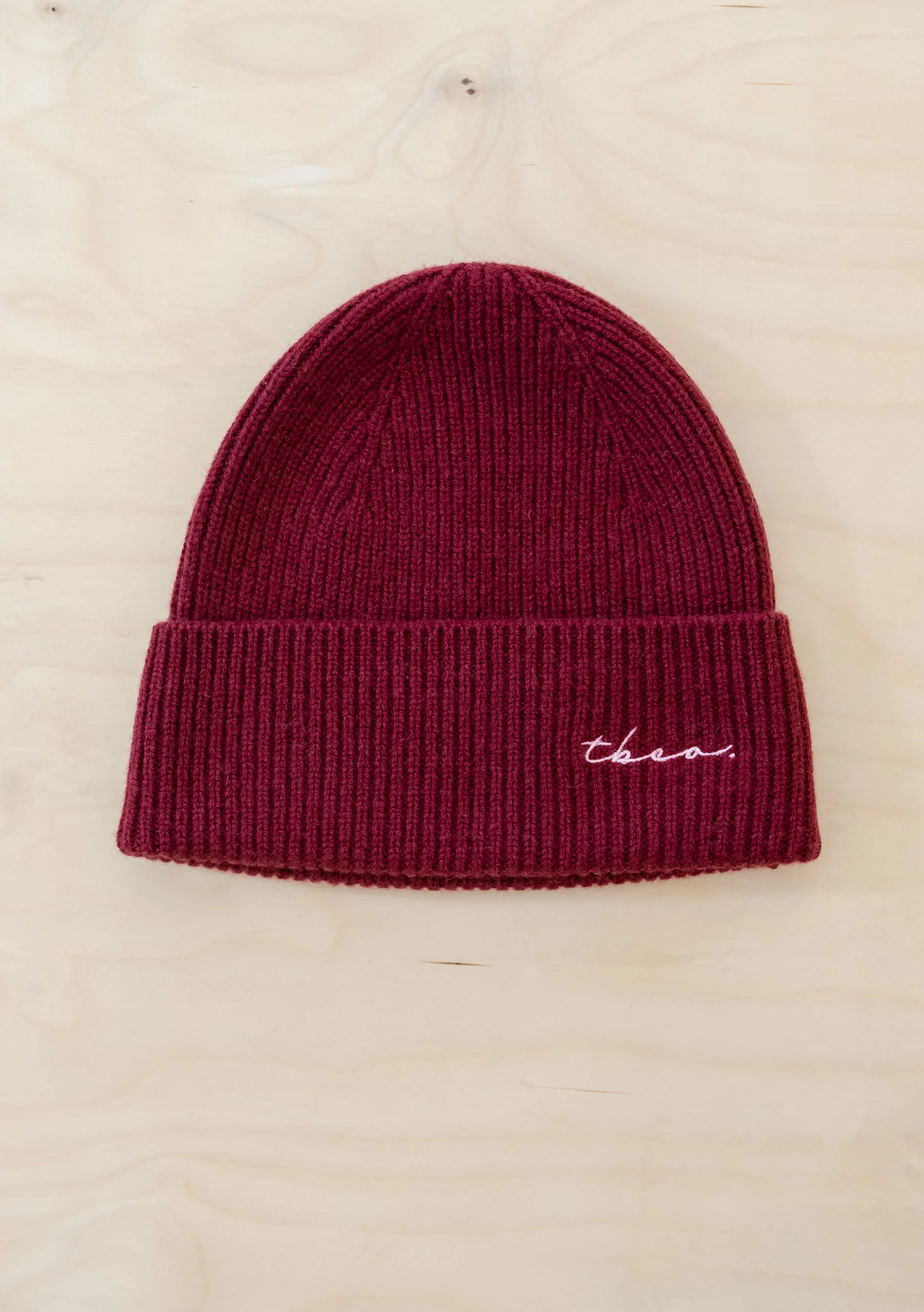 Cashmere & Merino Beanie in Burgundy - Image 2