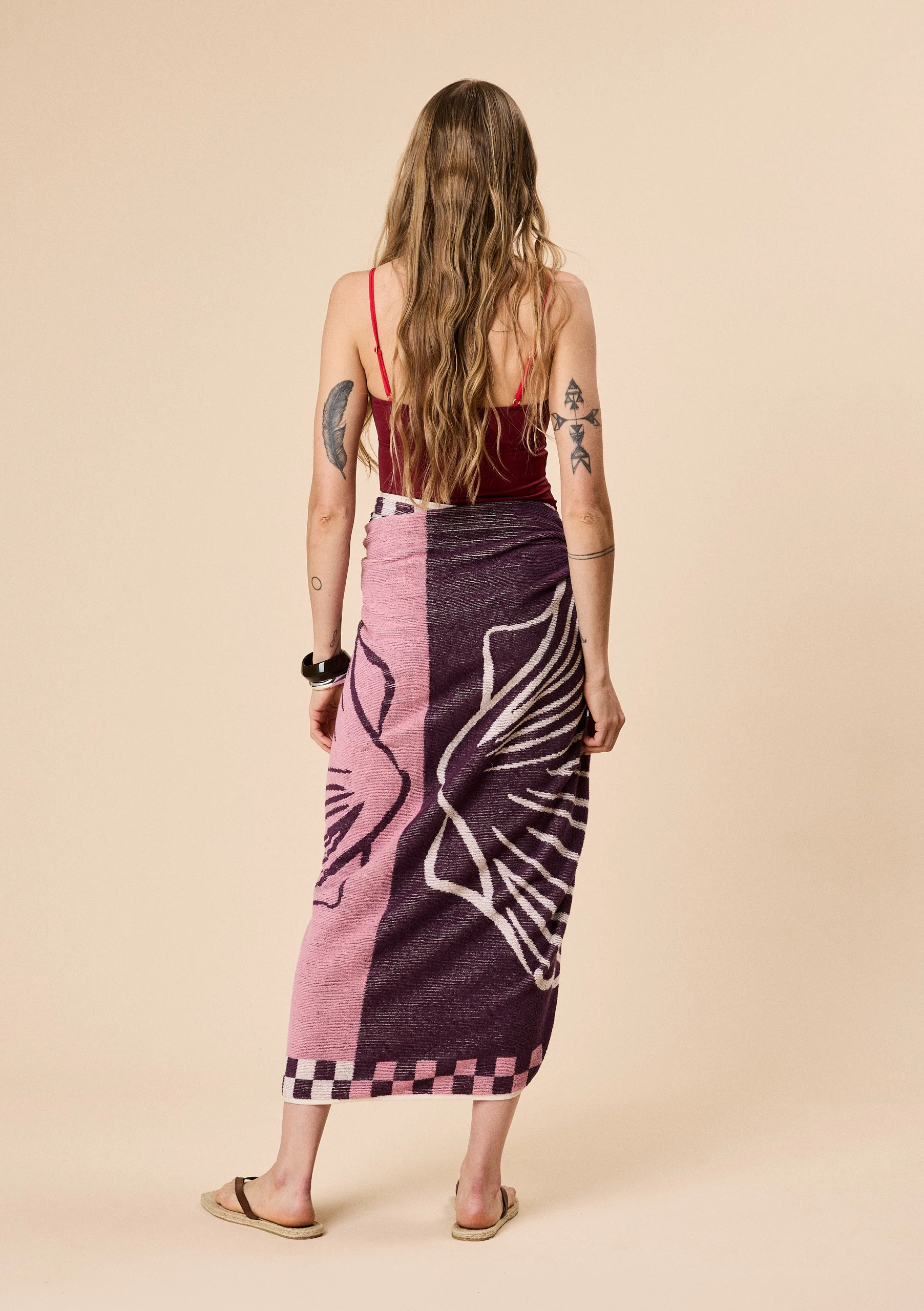 Cotton Beach Towel in Pink Shell - Image 4