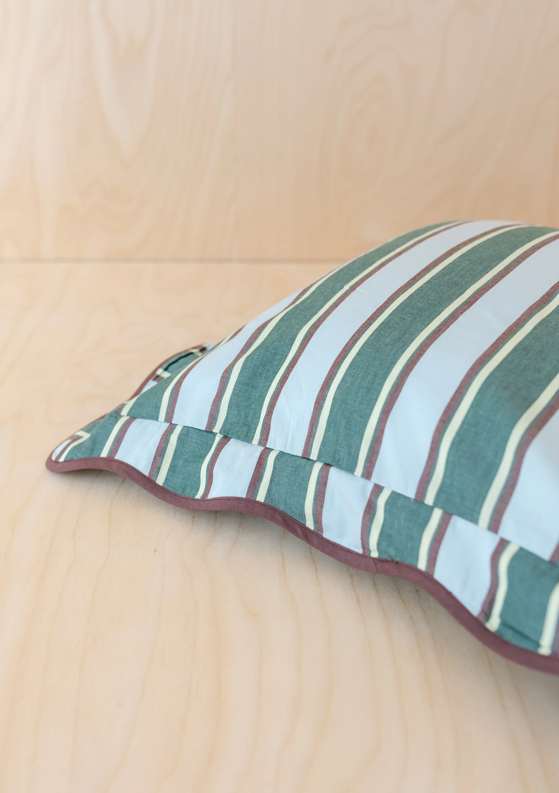 Cotton Cushion Cover in Blue Stripe - Image 4