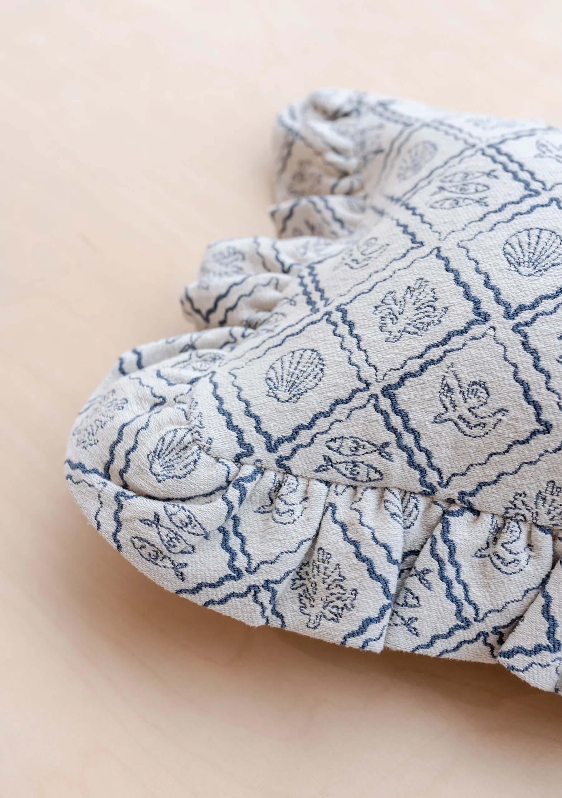 Cotton Cushion Cover in Blue Trinket - Image 2