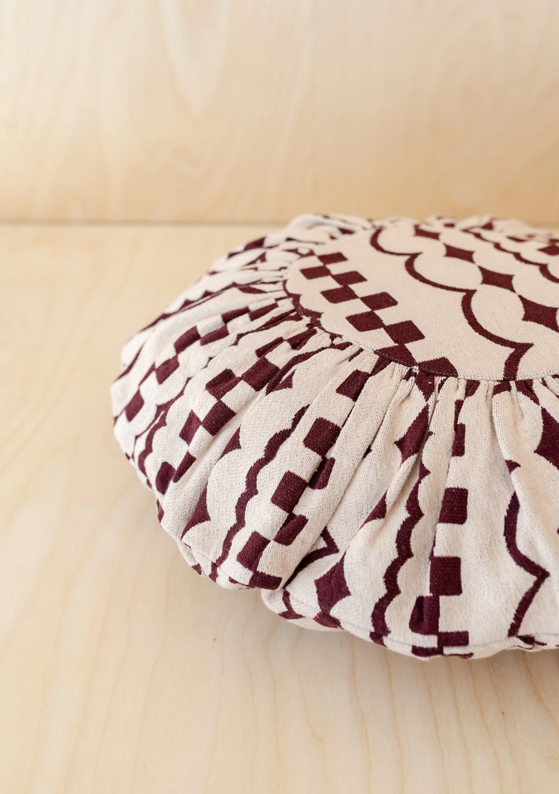 Cotton Cushion Cover in Pink Checker Stripe - Image 3