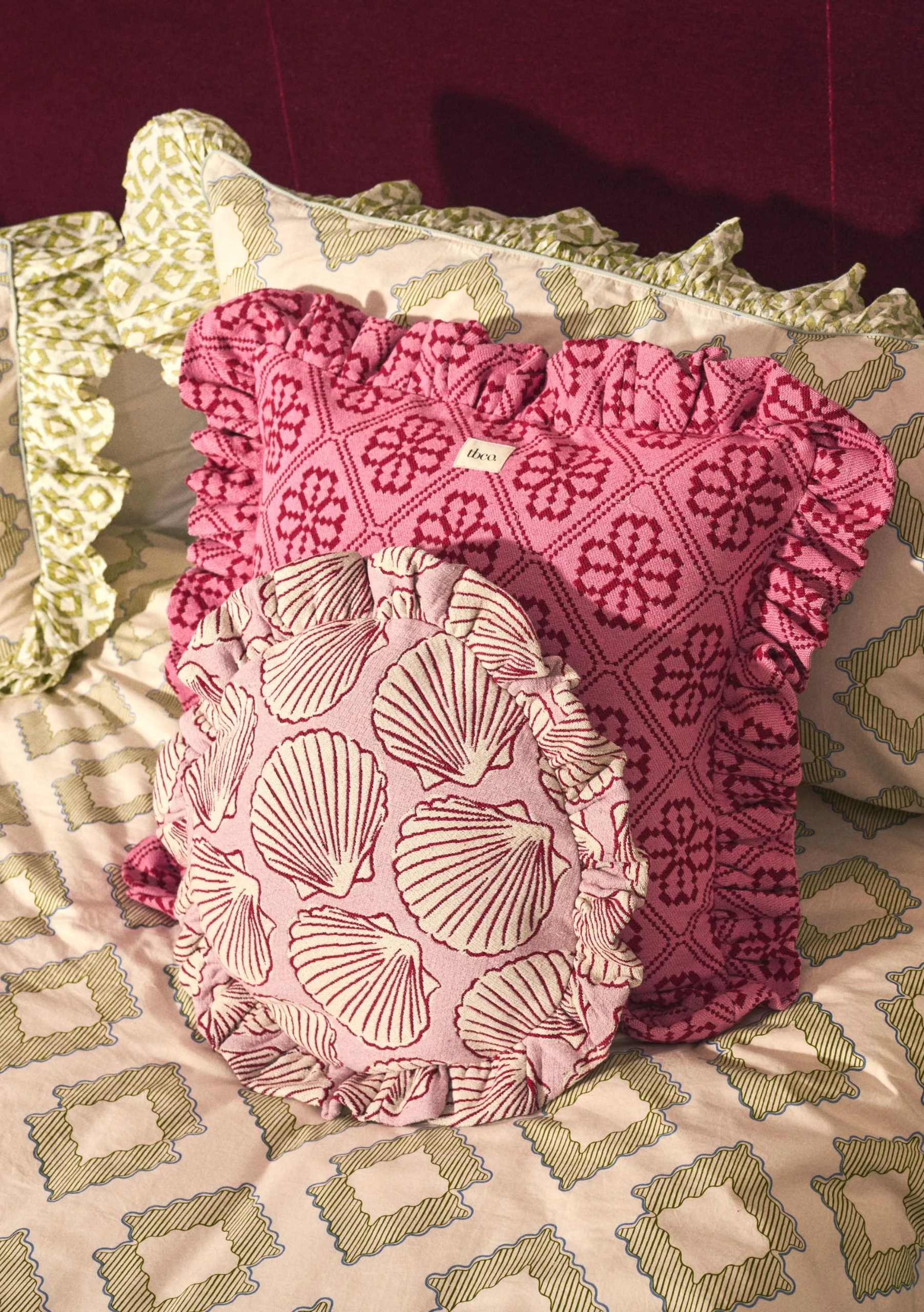 Cotton Cushion Cover in Pink Floral - Image 2