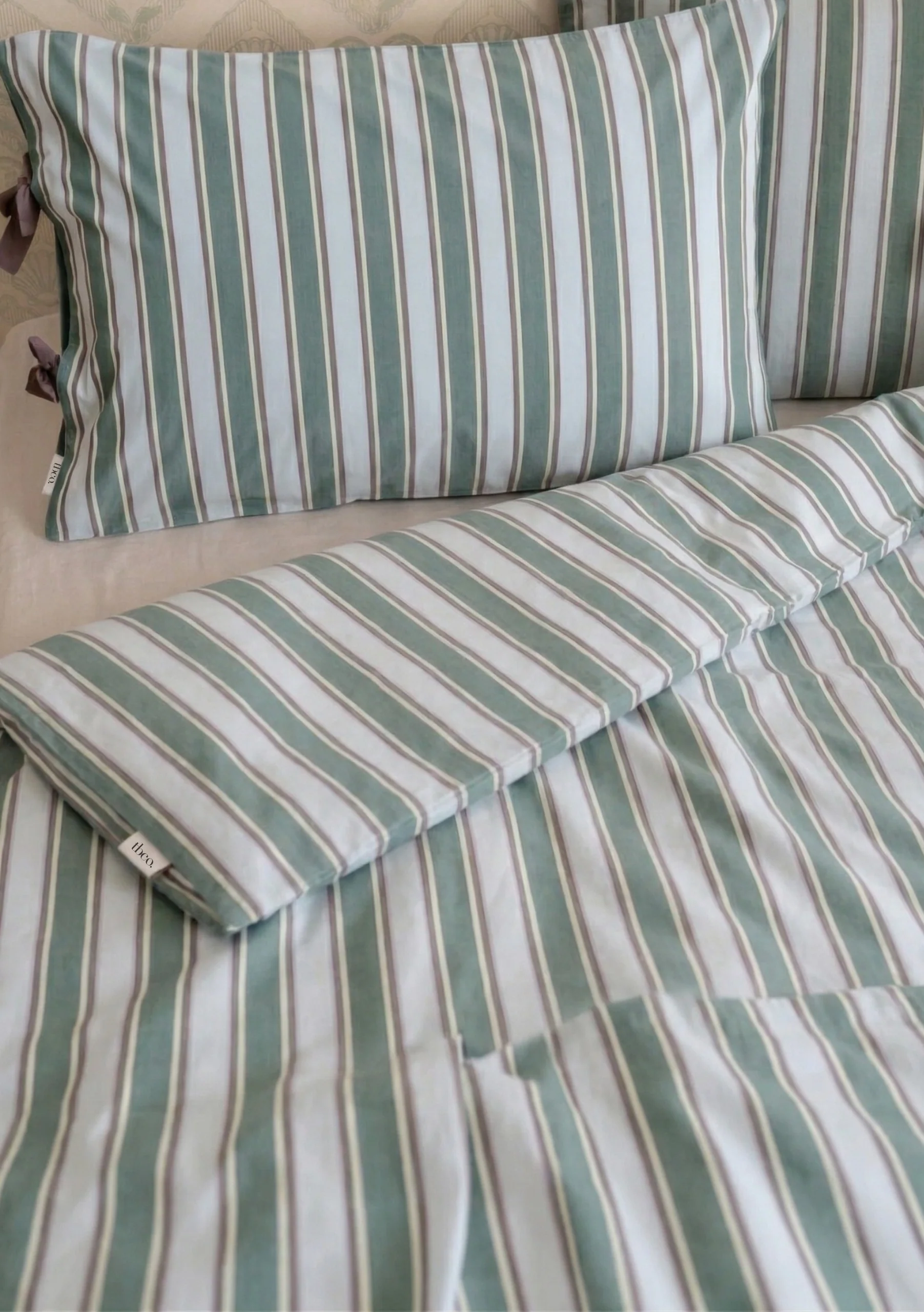 100% Cotton Bedding in Blue Stripe - Image 3