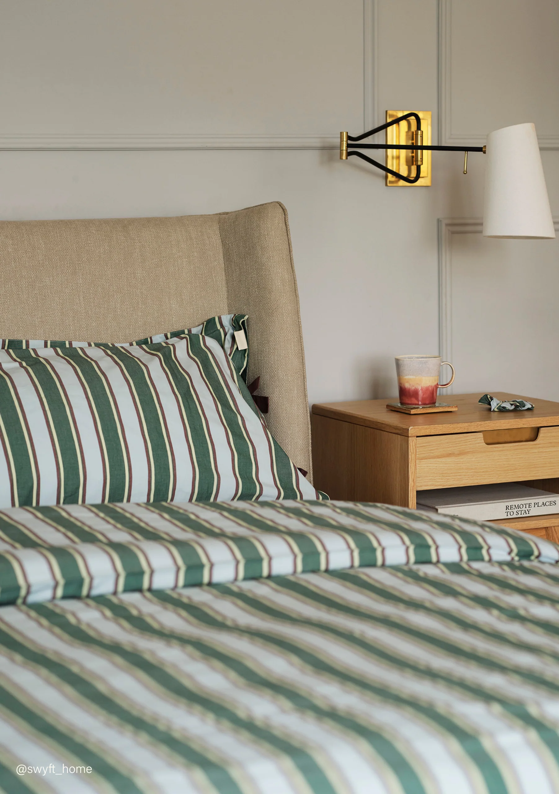 100% Cotton Bedding in Blue Stripe - Image 4