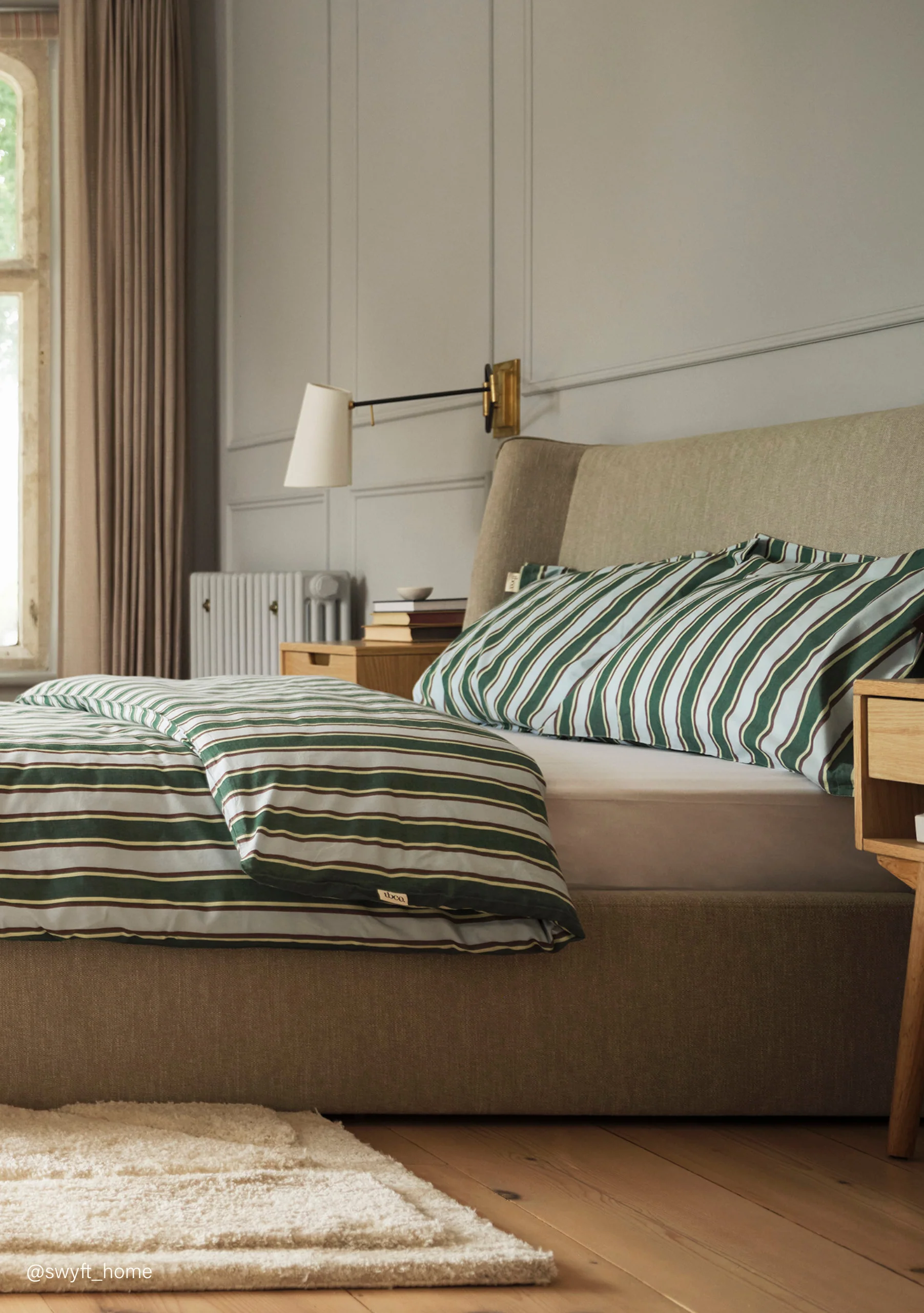 100% Cotton Bedding in Blue Stripe - Image 5