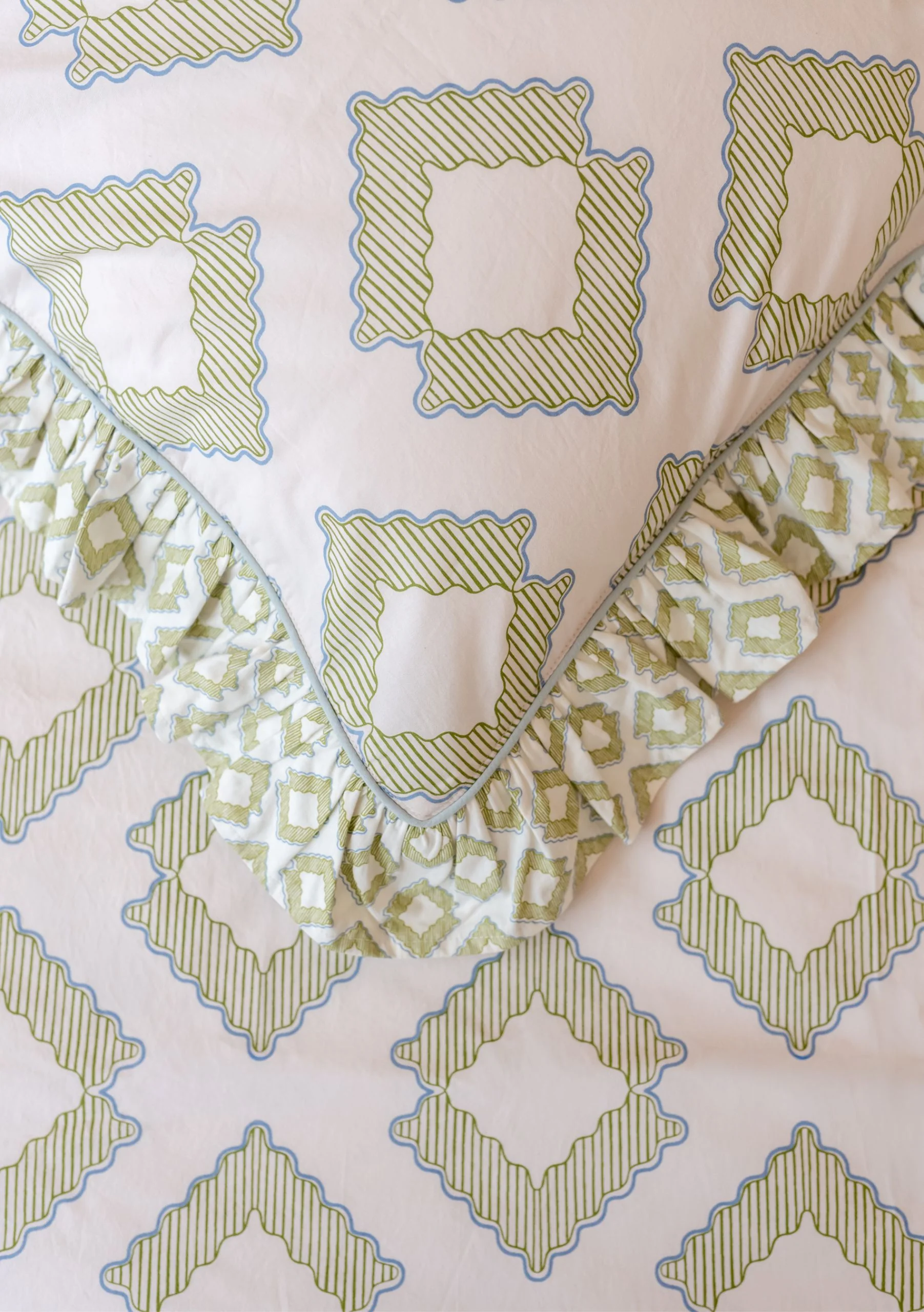 100% Cotton Bedding in Green Diamond - Image 5