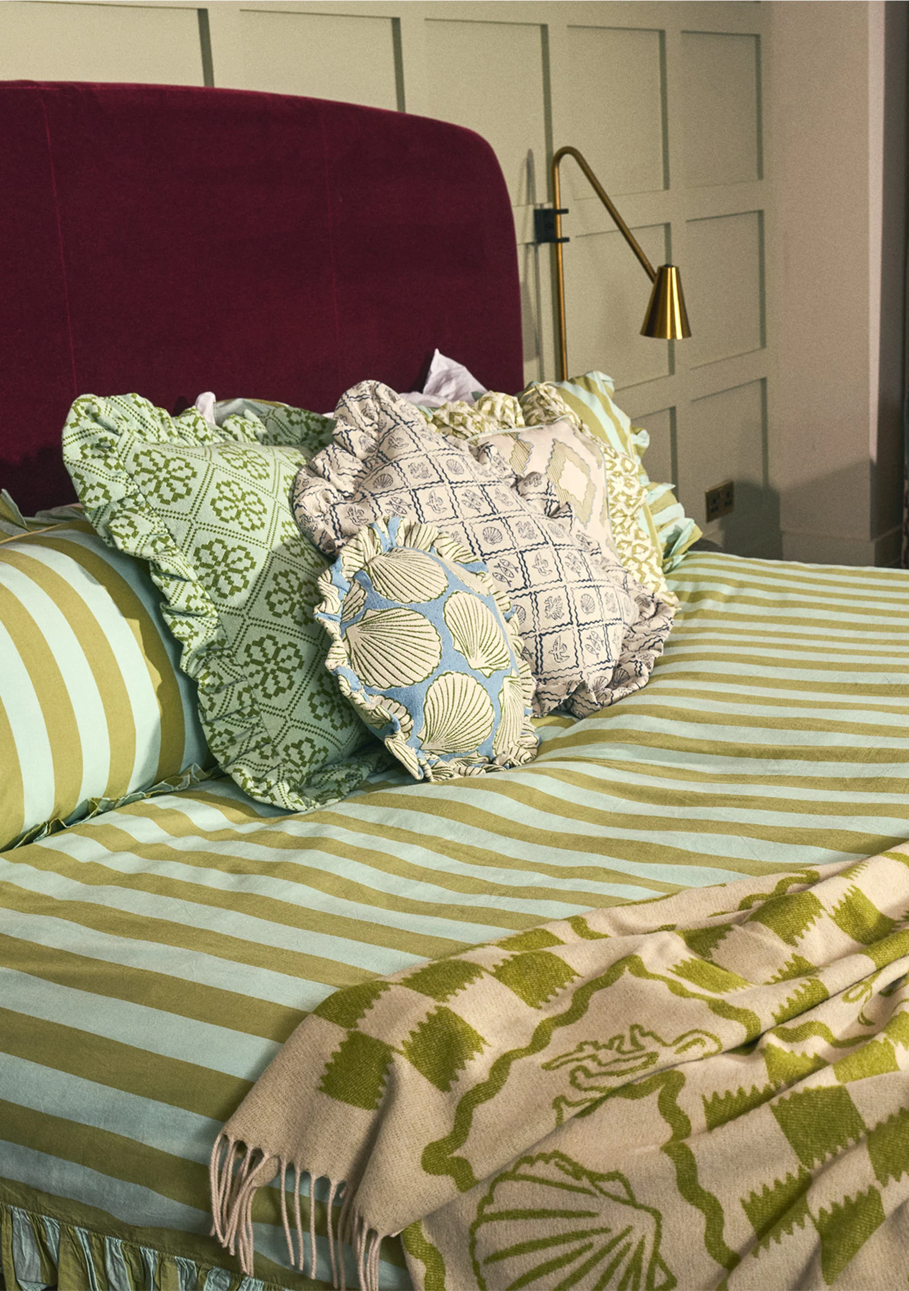 100% Cotton Bedding in Mint Stripe - Image 5