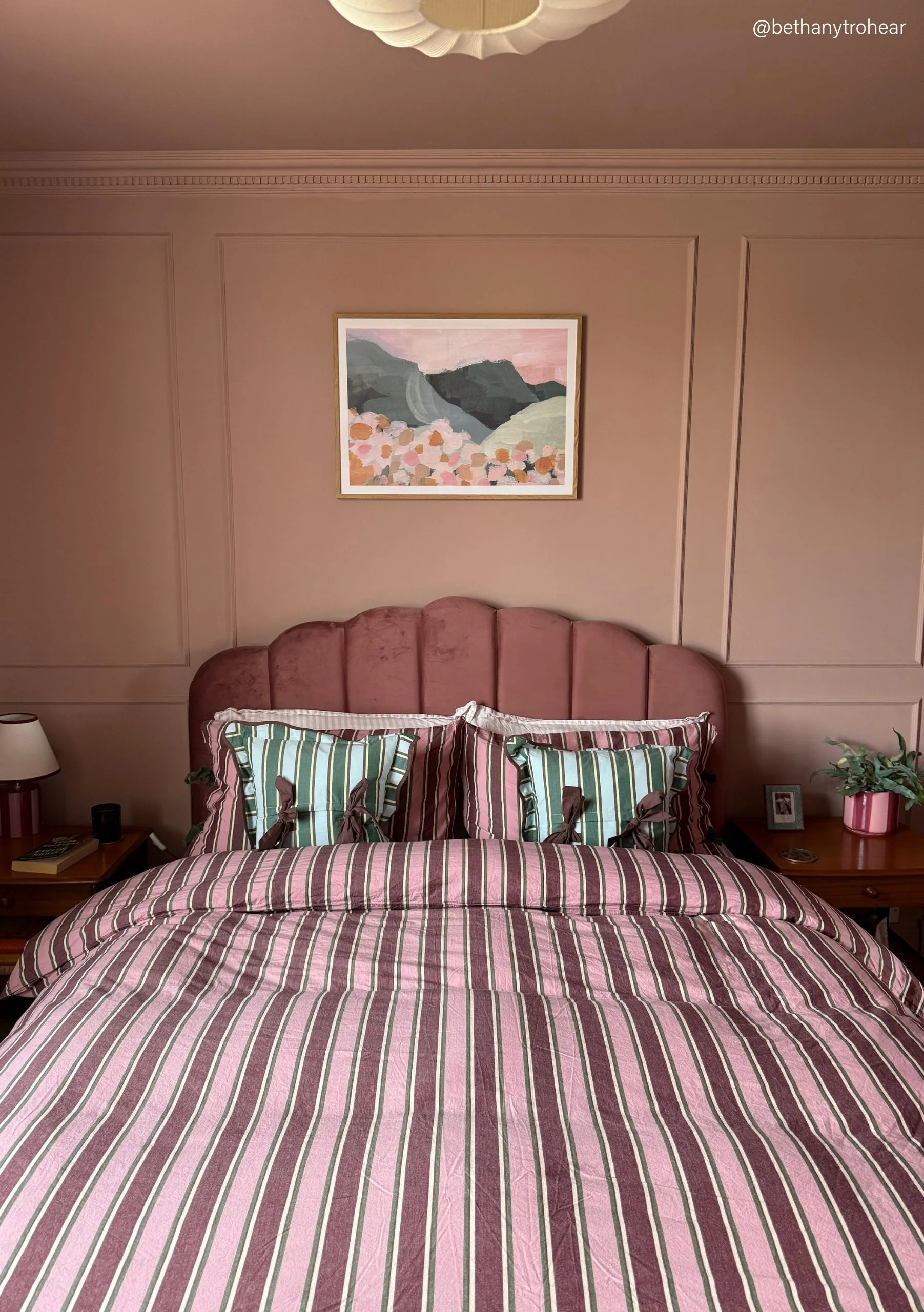 100% Cotton Bedding in Pink Stripe - Image 4