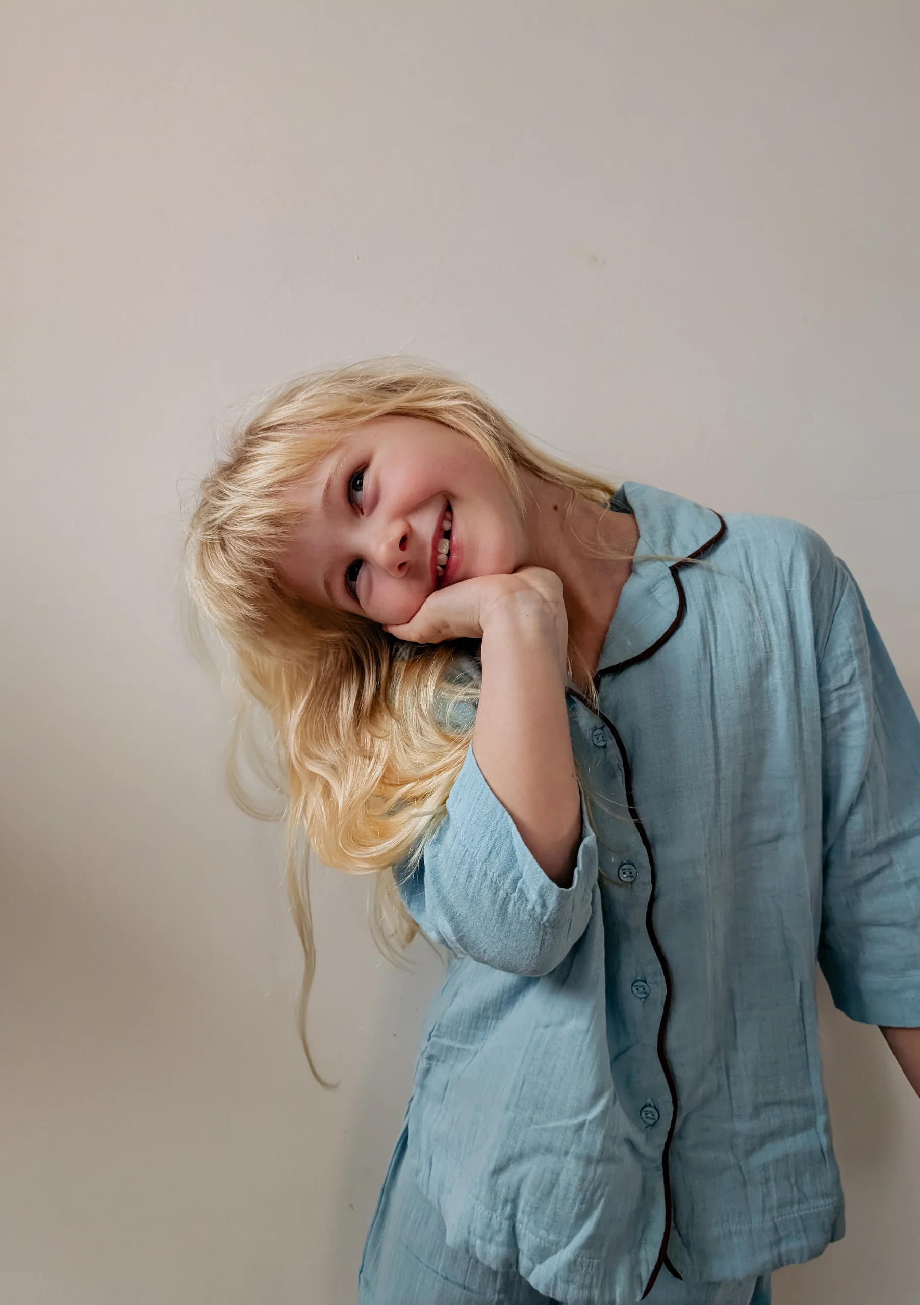 Cotton Kids Pyjamas in Blue - Image 3