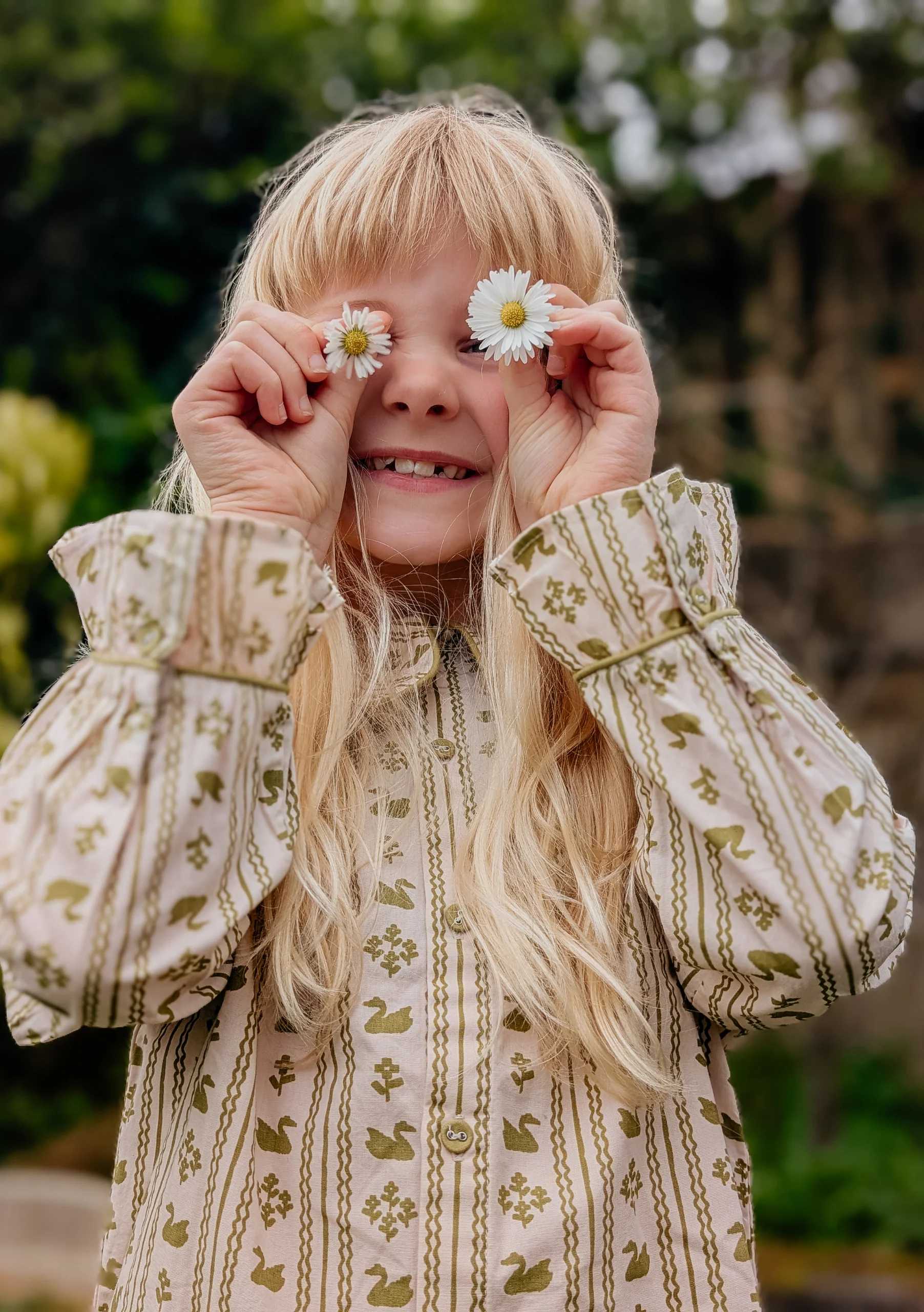 Cotton Kids Pyjamas in Olive Swan - Image 3