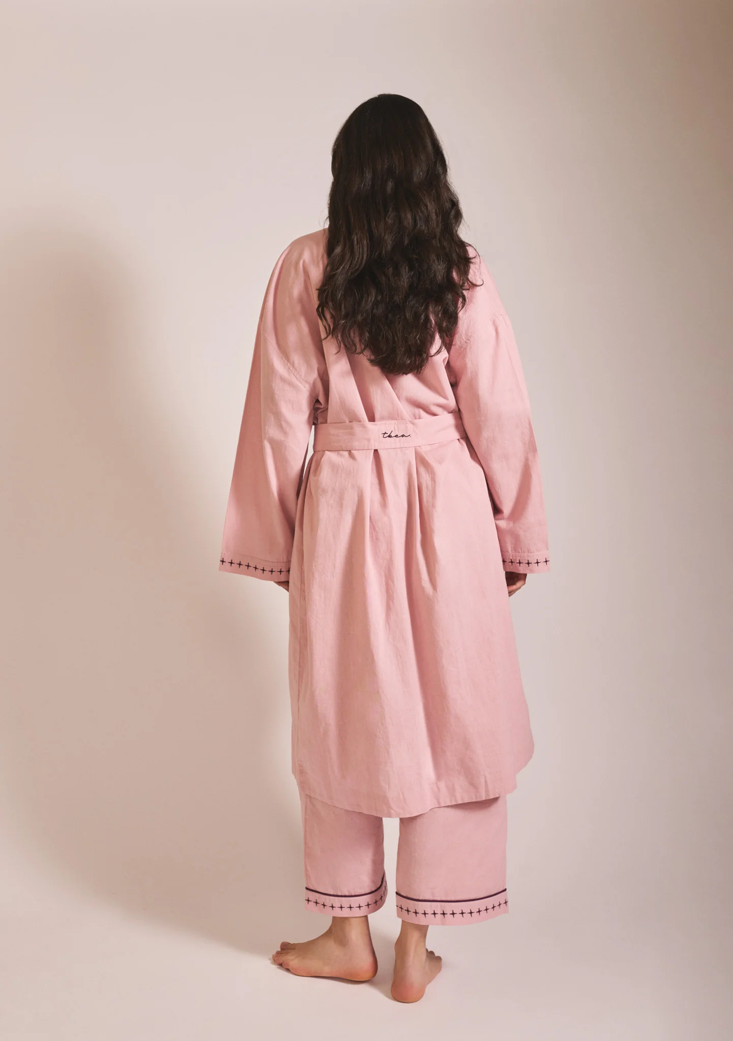 Cotton & Linen Robe in Pink - Image 3