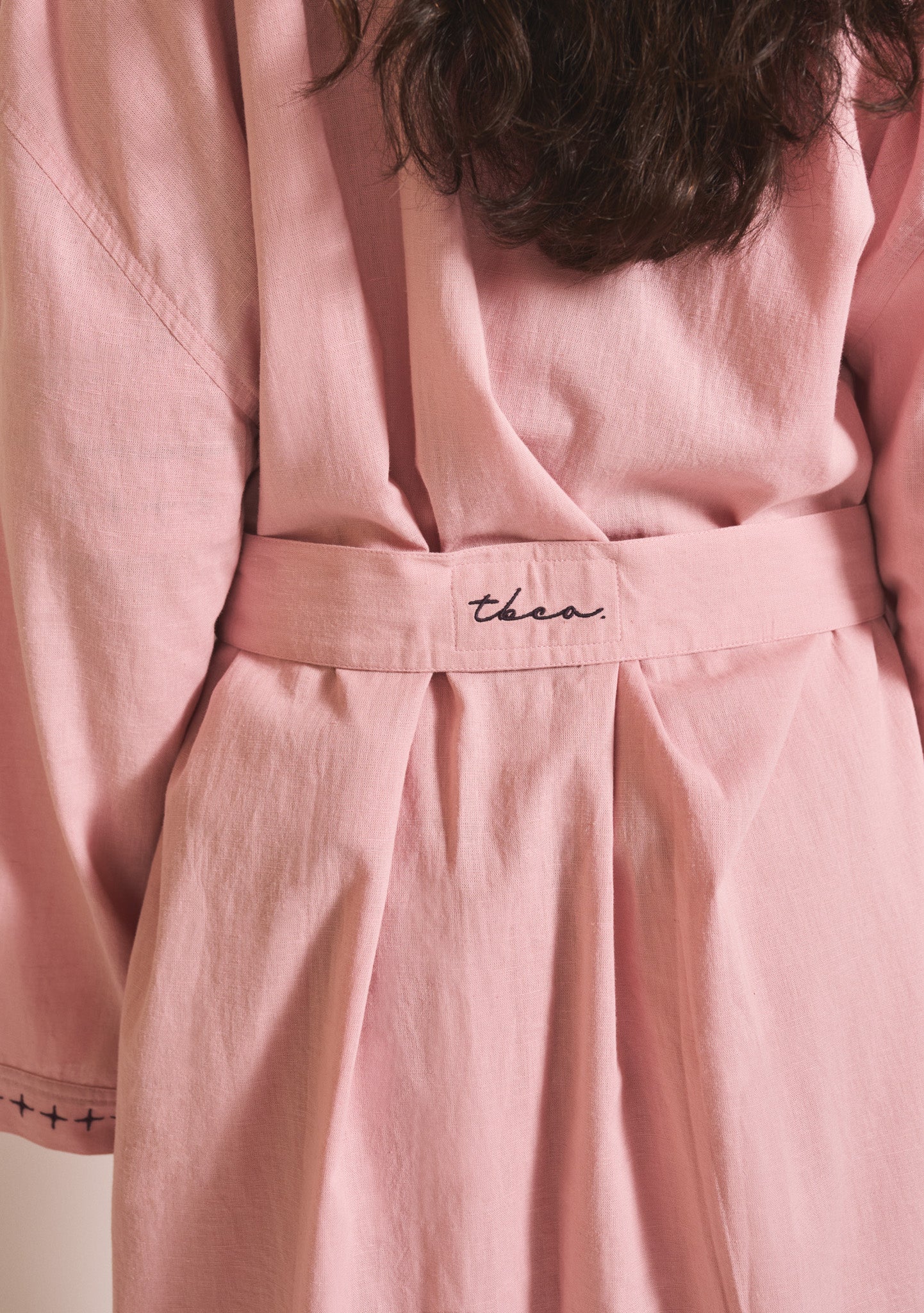 Cotton & Linen Robe in Pink - Image 5