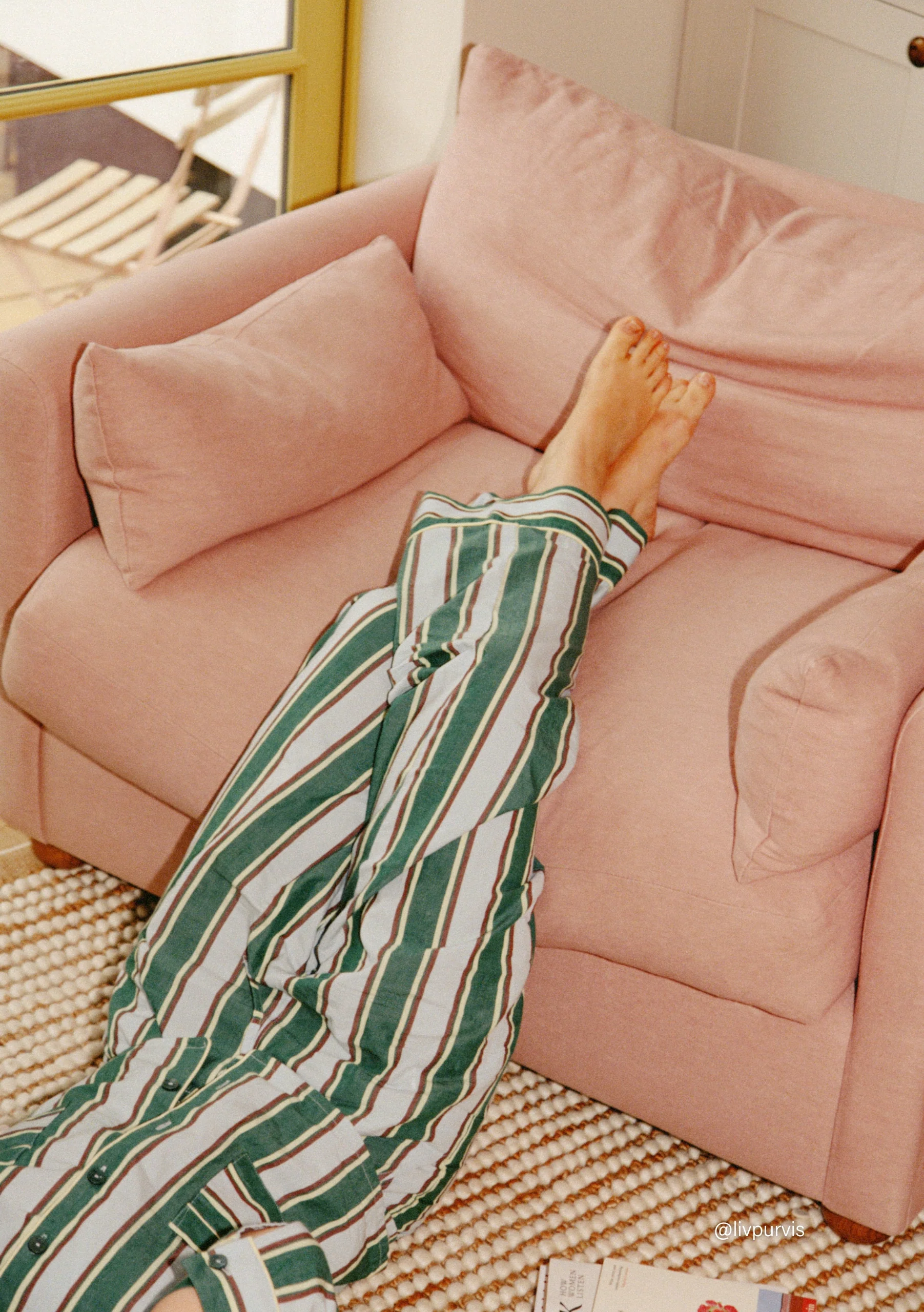 Cotton Pyjamas in Blue Stripe - Image 4