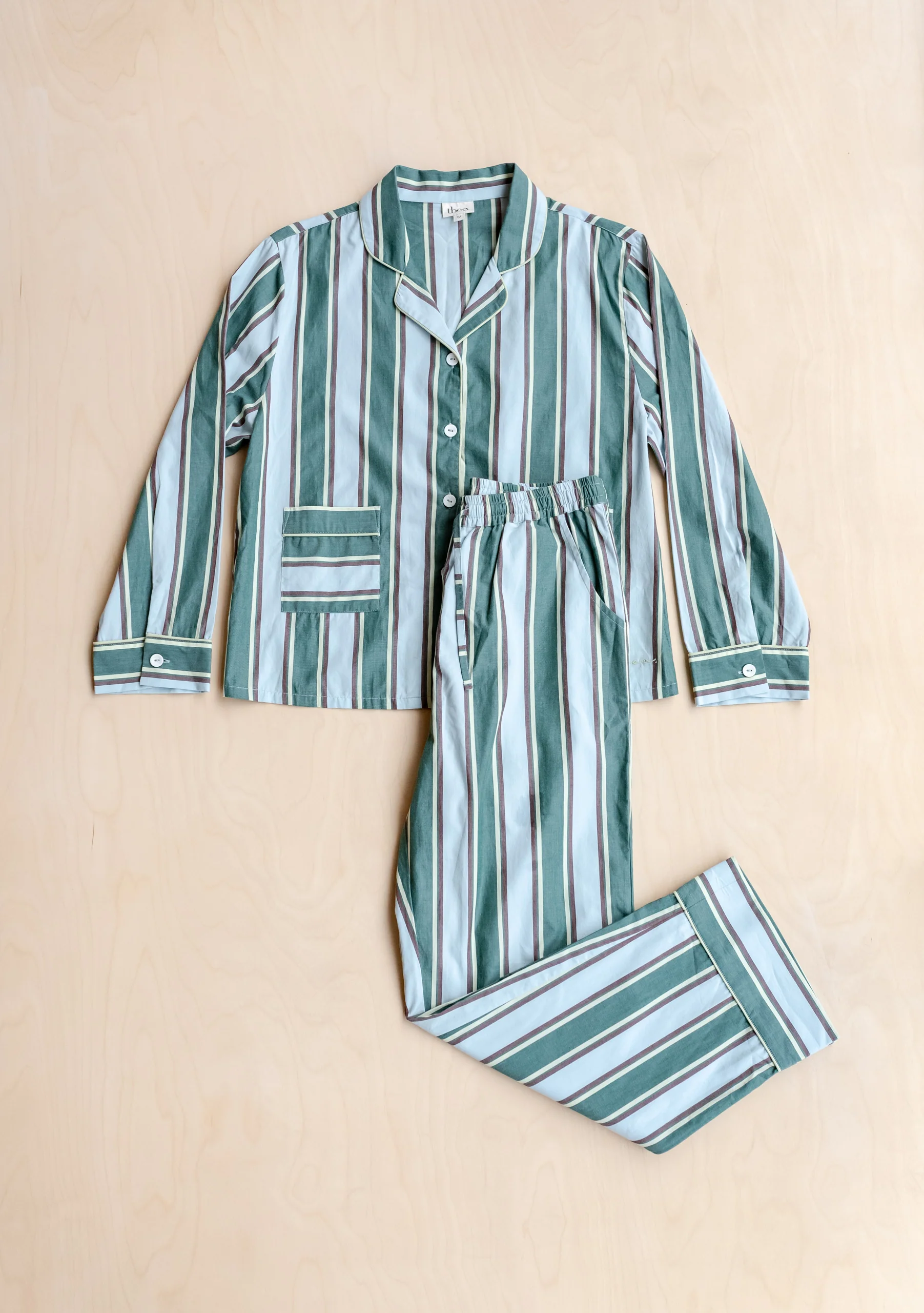 Cotton Pyjamas in Blue Stripe - Image 8