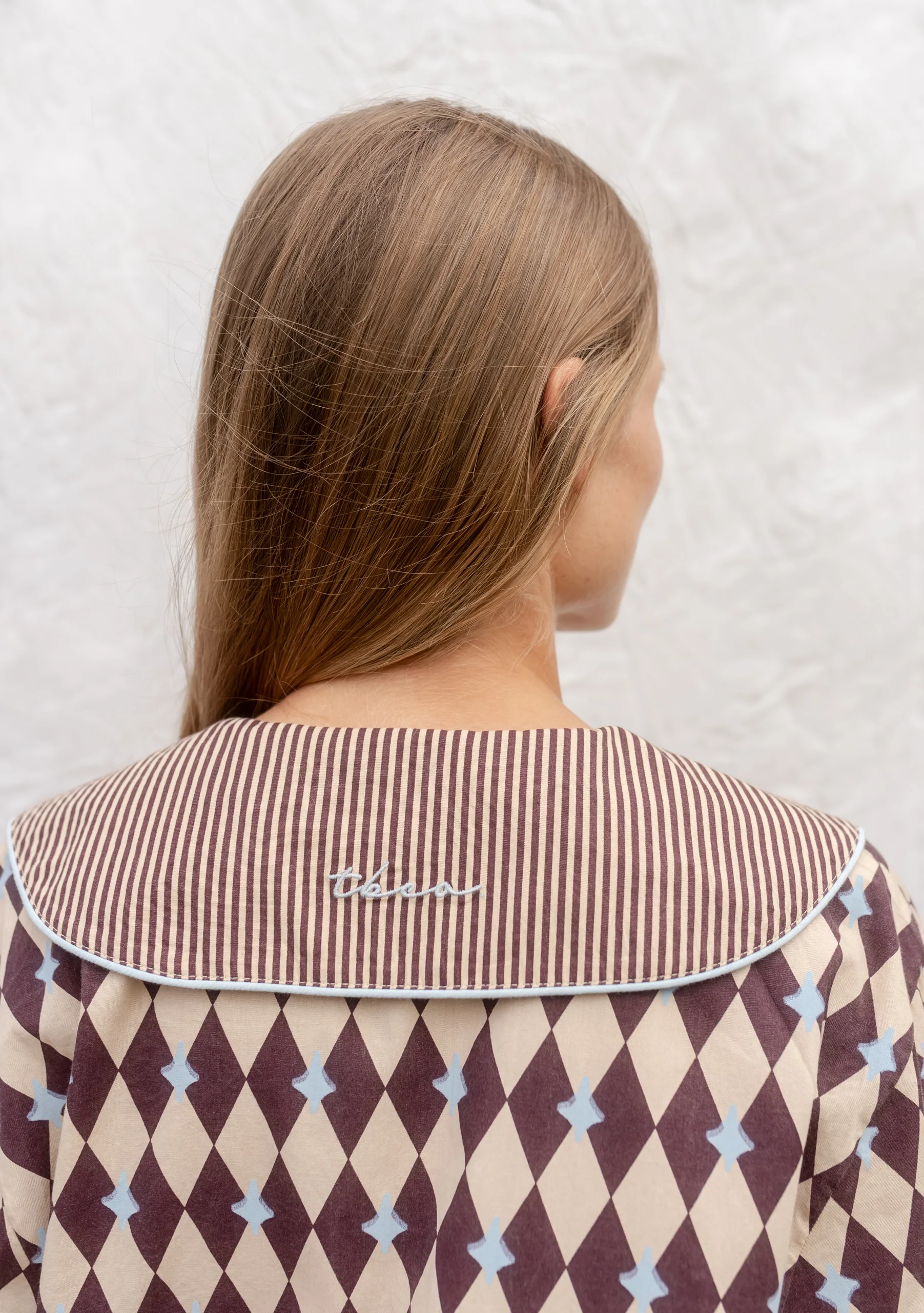Cotton Pyjamas in Camel Harlequin - Image 8