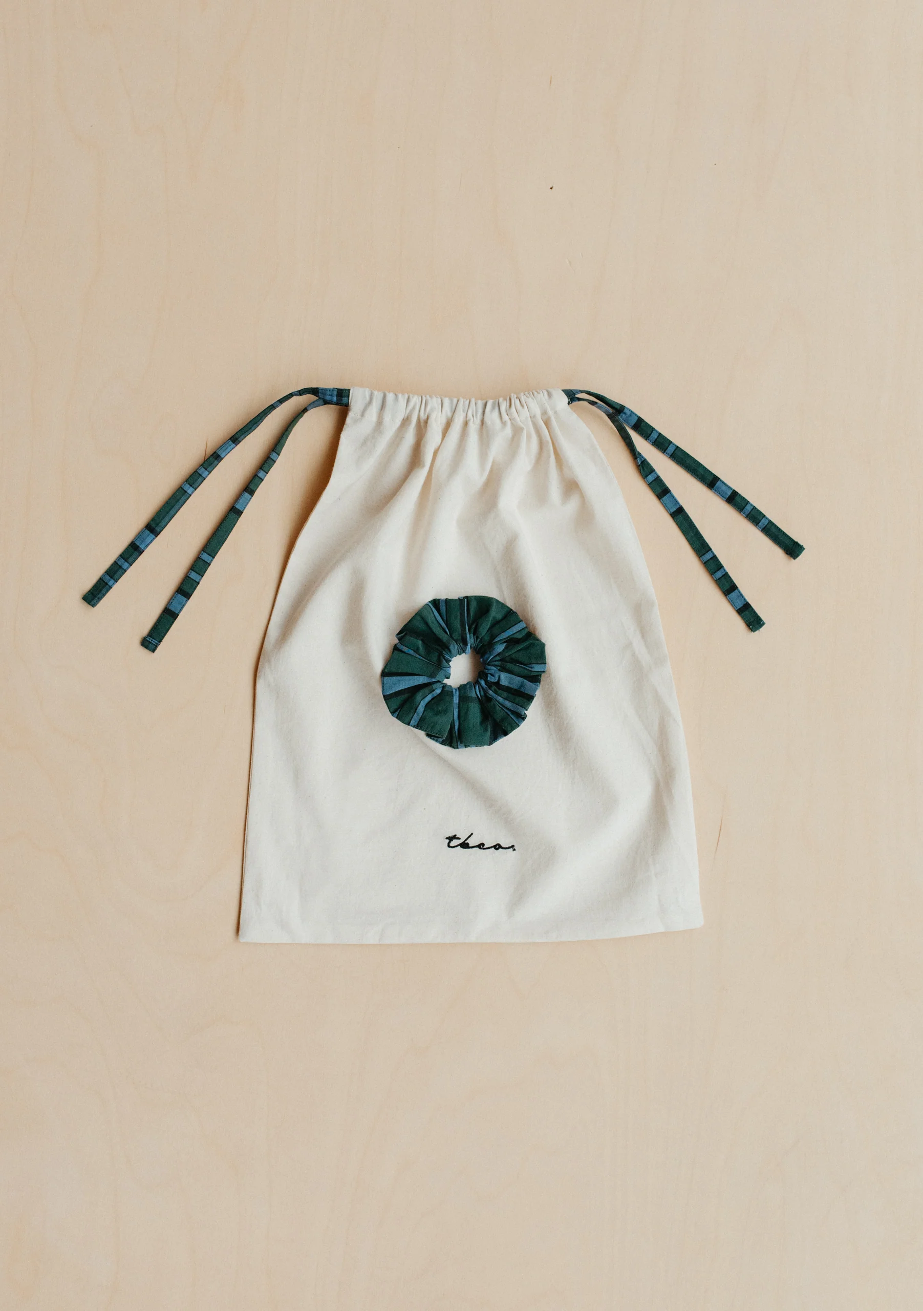 Cropped Cotton Pyjamas in Green Tartan - Image 9
