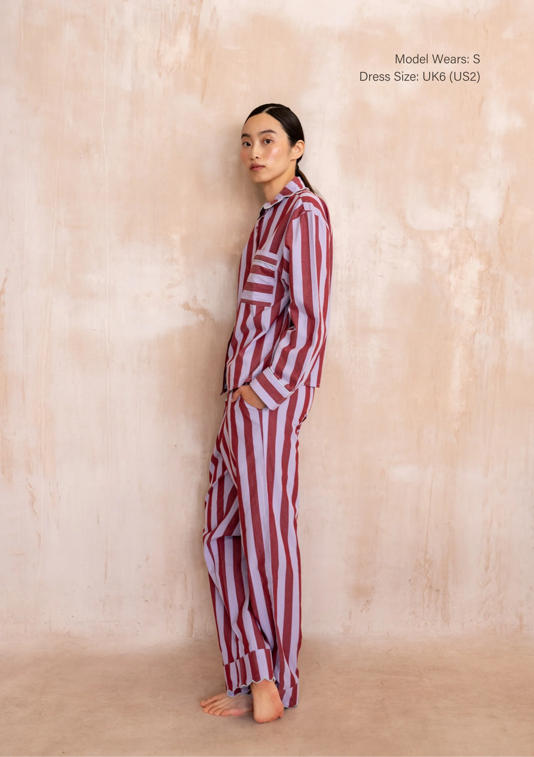 Cotton Pyjamas in Lilac Stripe - Image 4