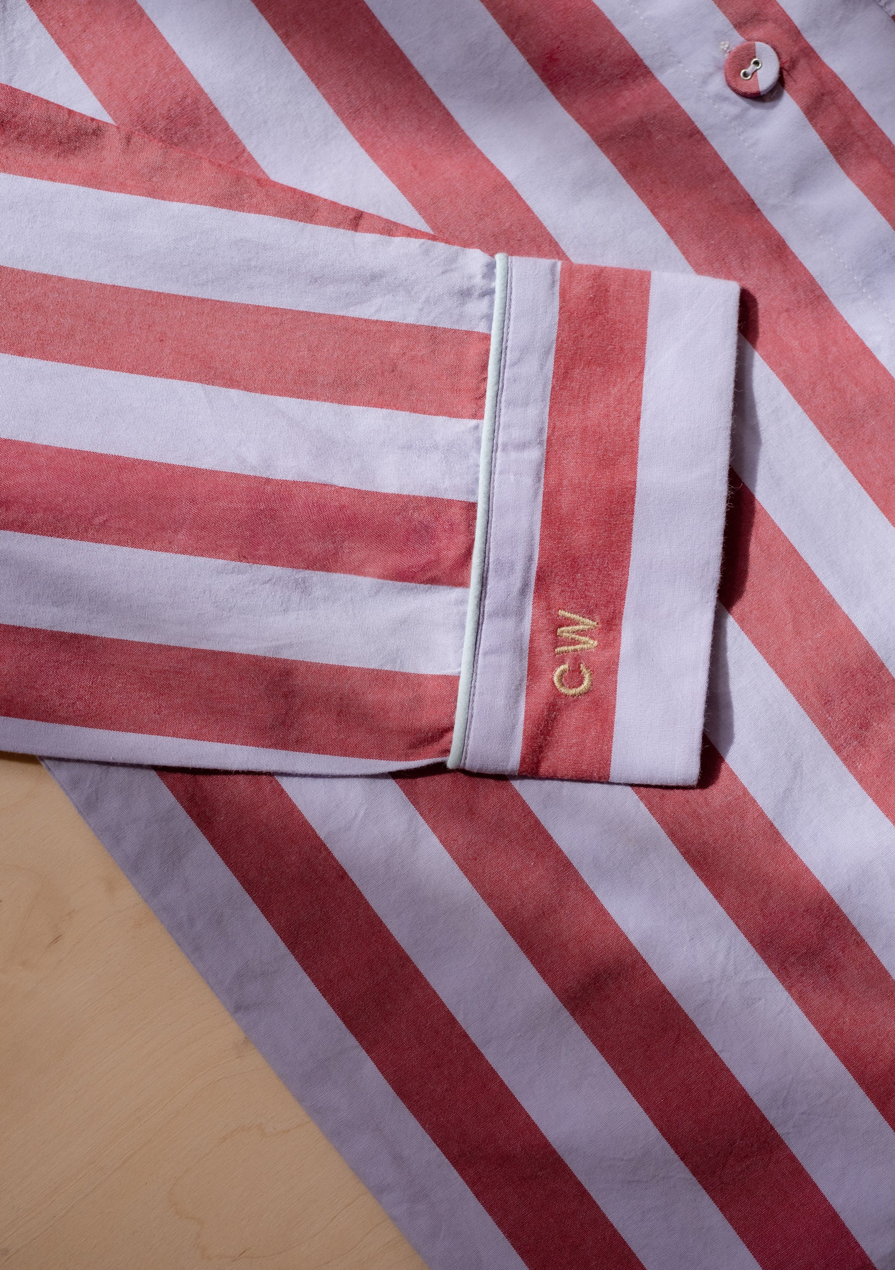 Cotton Pyjamas in Lilac Stripe - Image 8