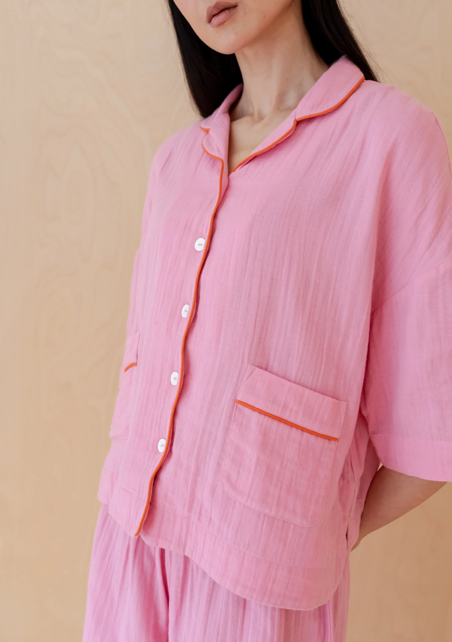 Cotton Pyjamas in Pink Scallop - Image 5