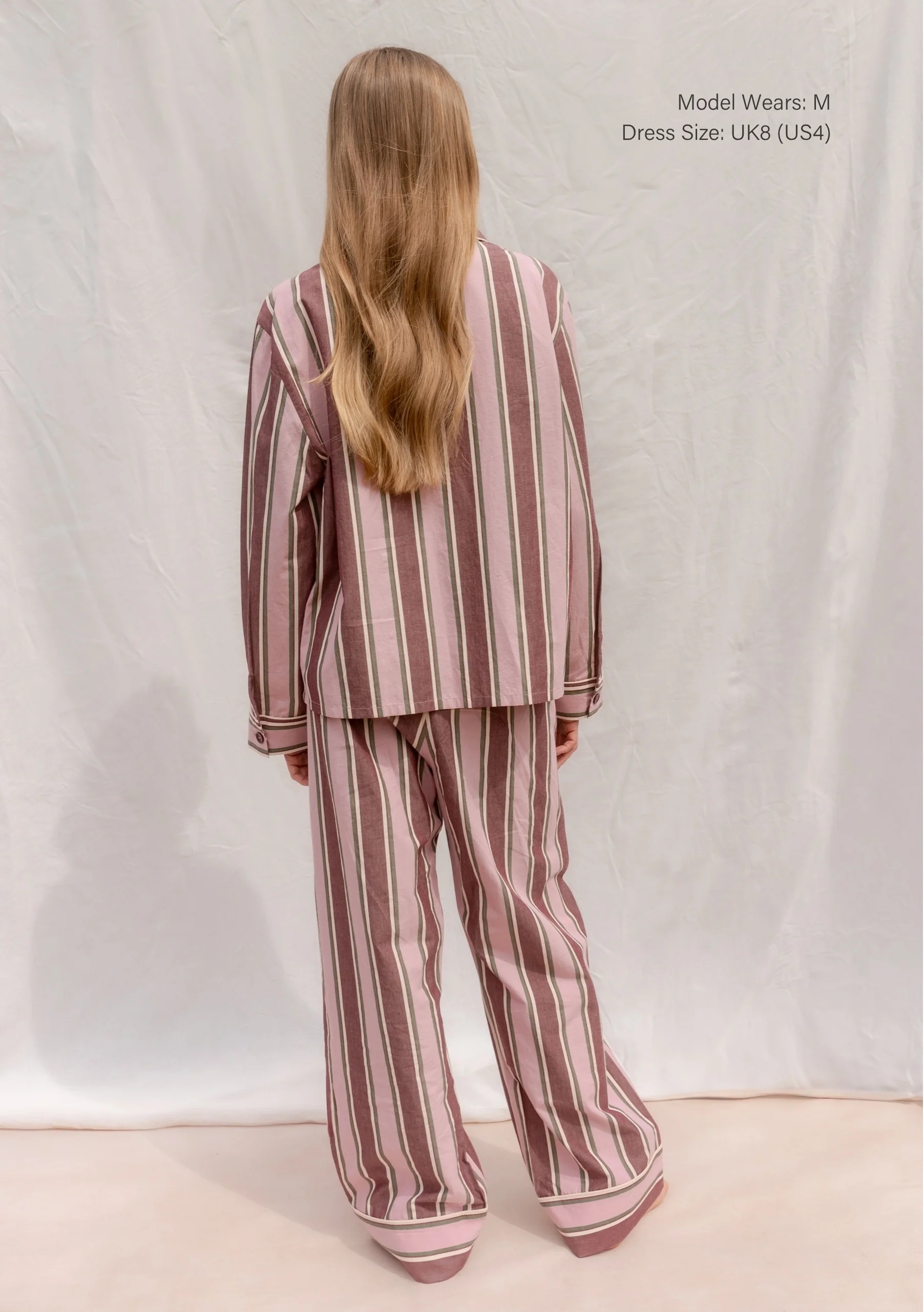 Cotton Pyjamas in Pink Stripe - Image 3