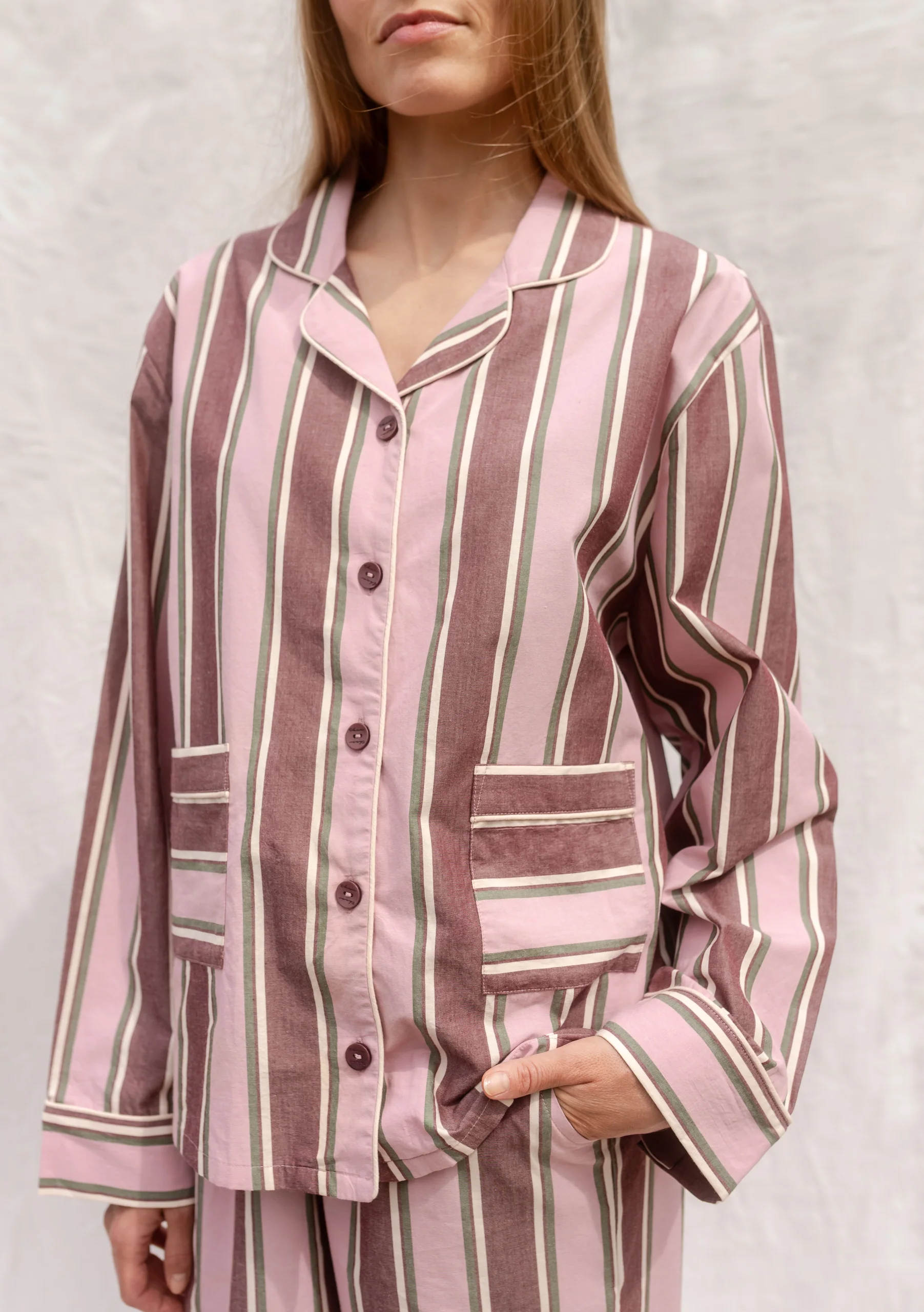 Cotton Pyjamas in Pink Stripe - Image 4