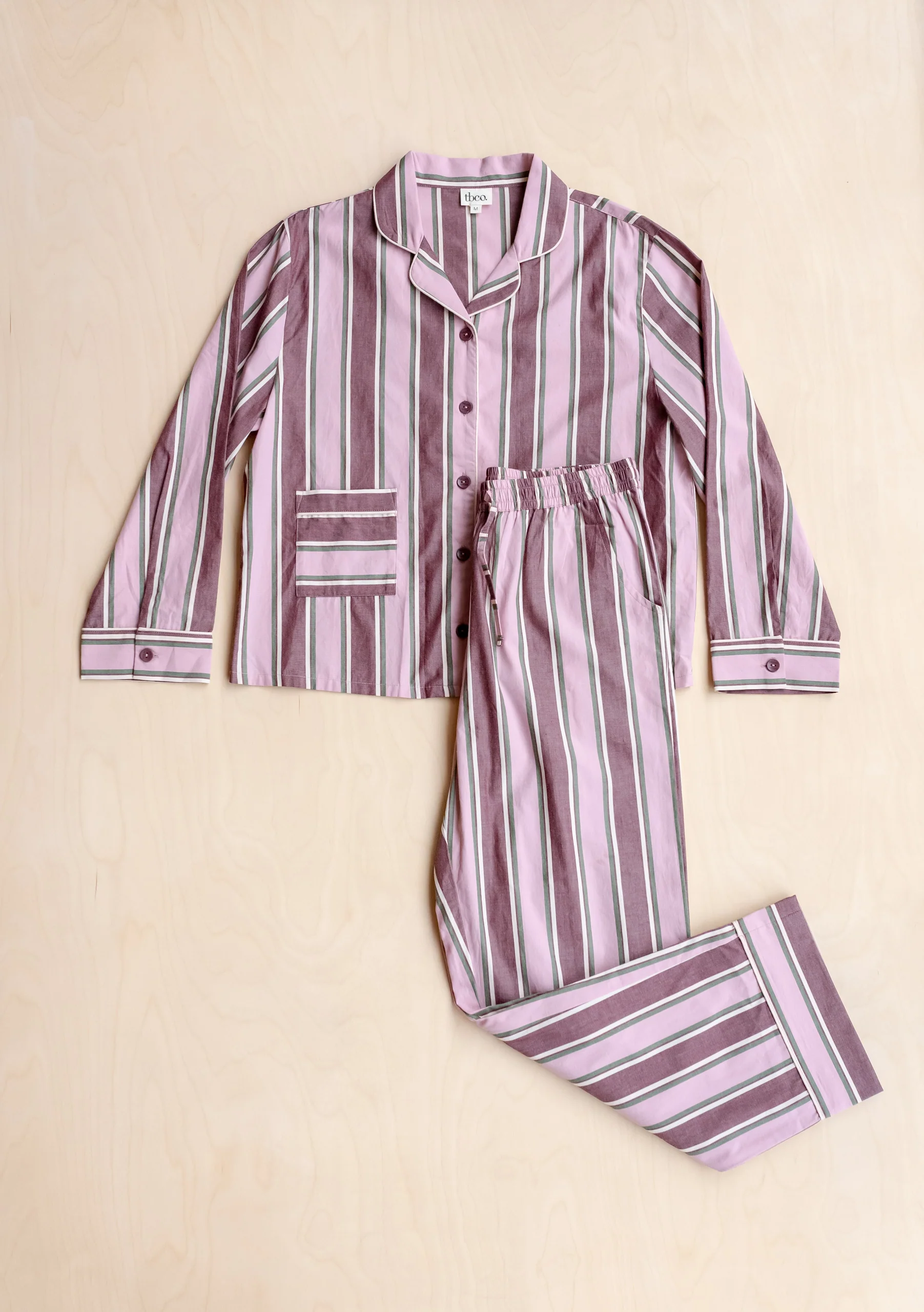 Cotton Pyjamas in Pink Stripe - Image 5