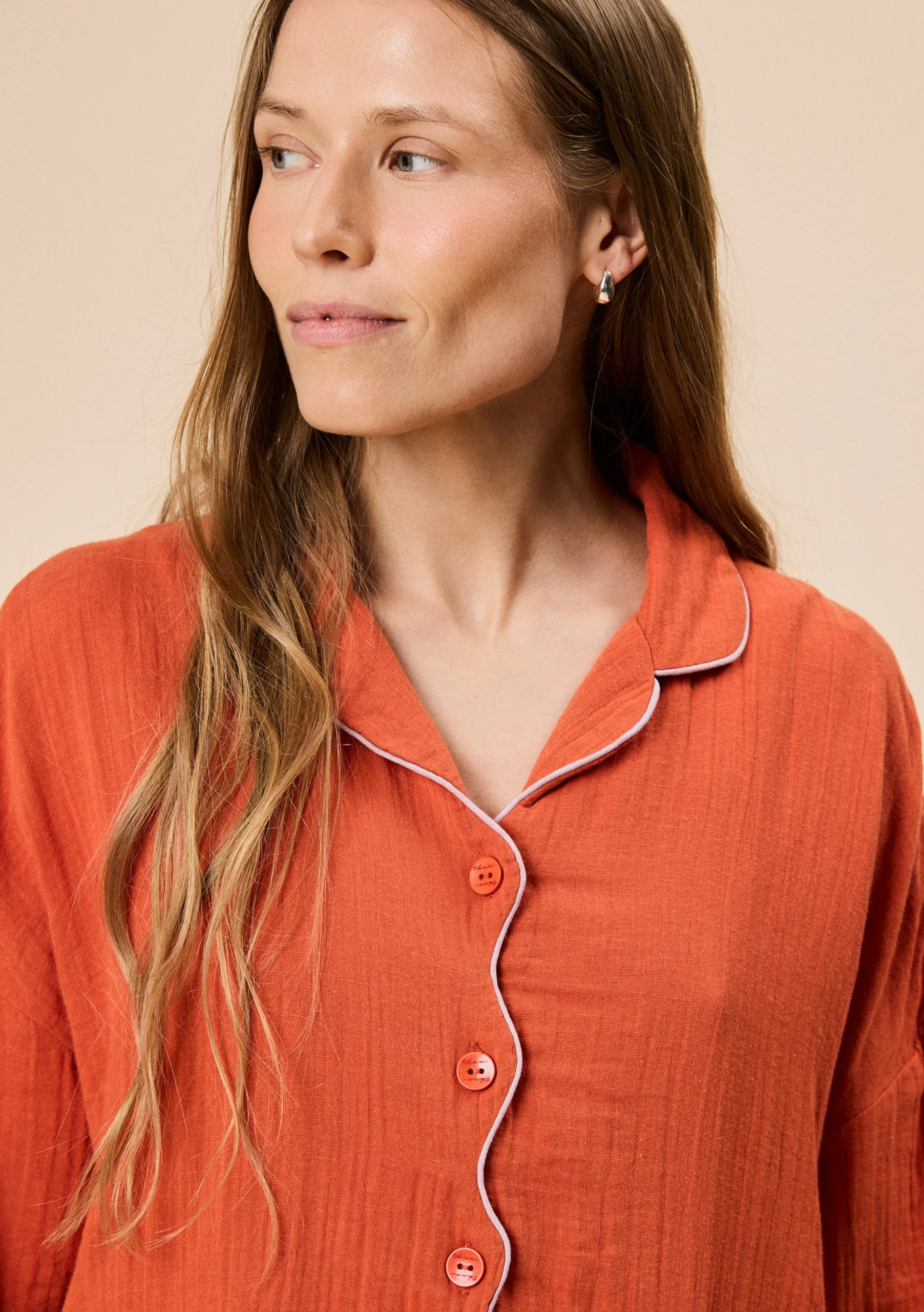 Cotton Pyjamas in Rust - Image 3