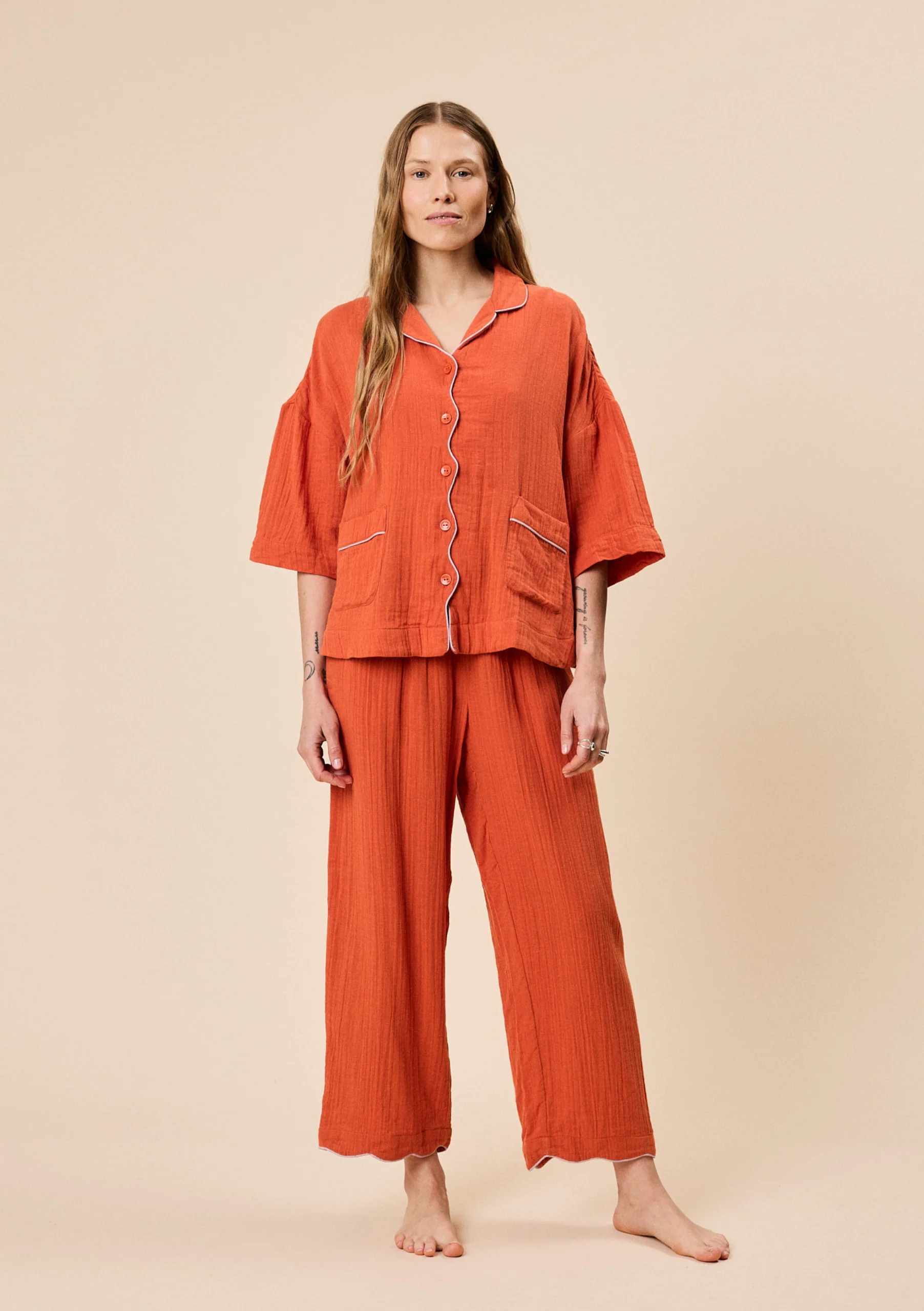 Cotton Pyjamas in Rust - Image 6