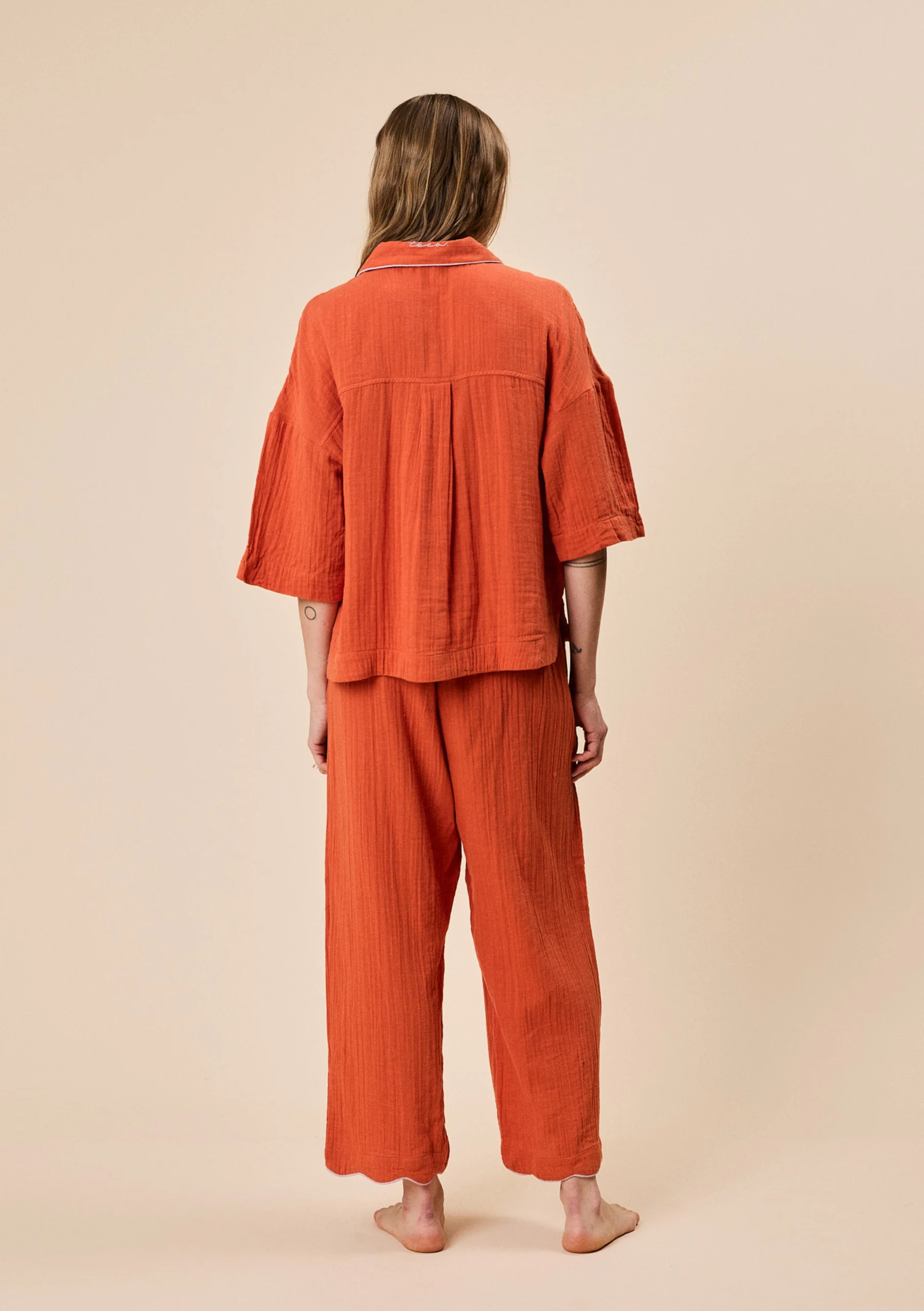 Cotton Pyjamas in Rust - Image 8