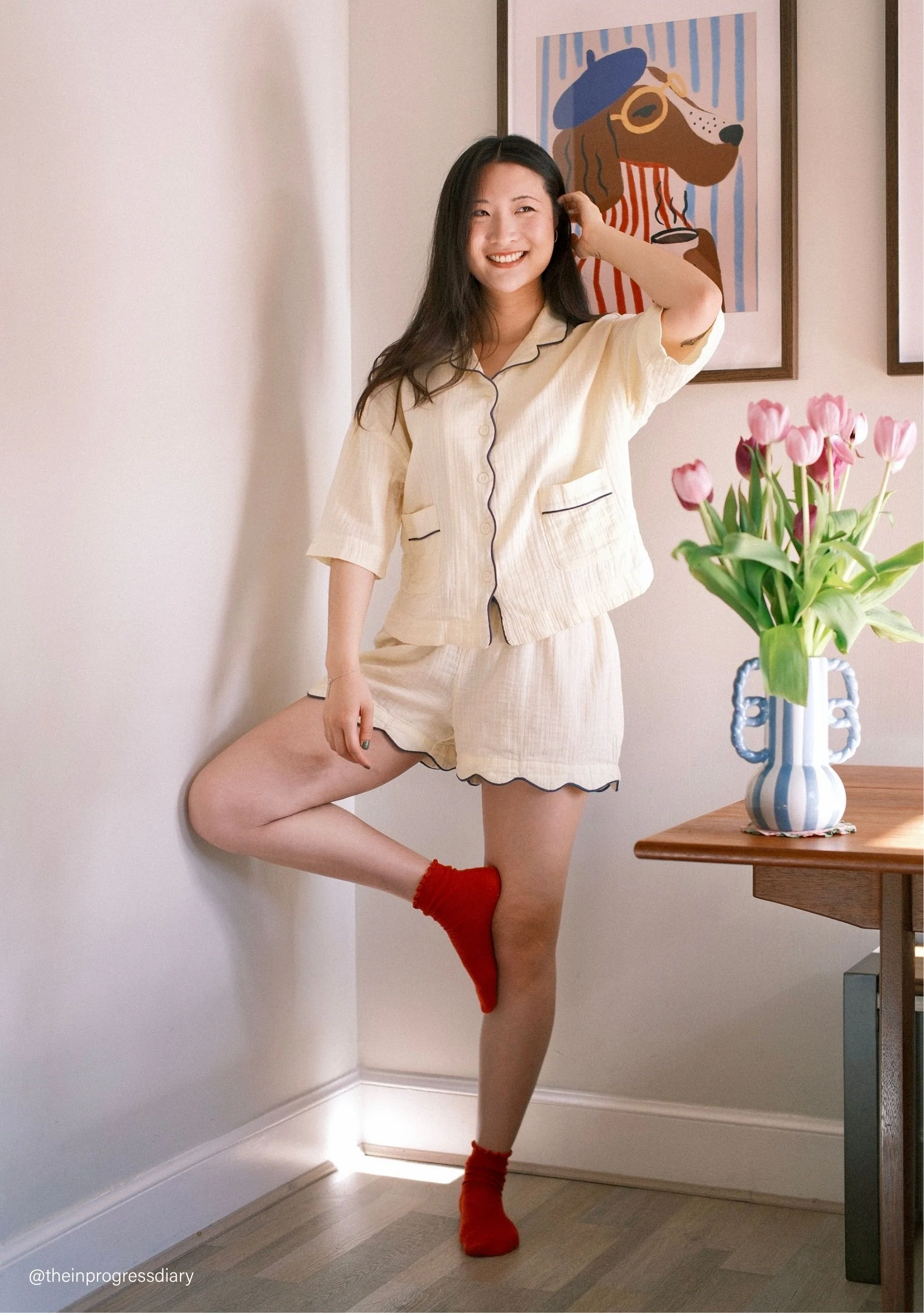 Cotton Pyjamas in Buttermilk - Image 4
