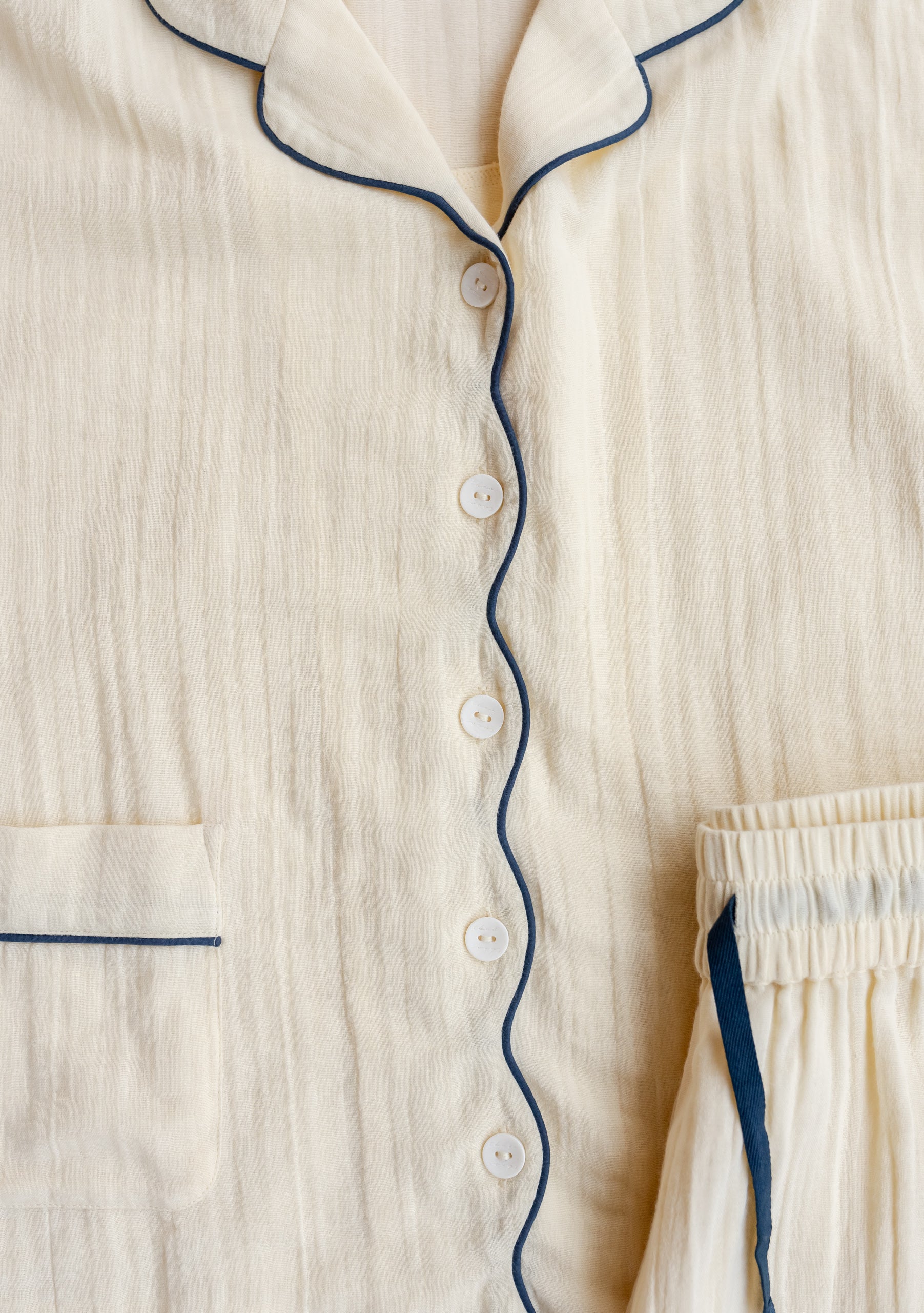 Cotton Pyjamas in Buttermilk - Image 6