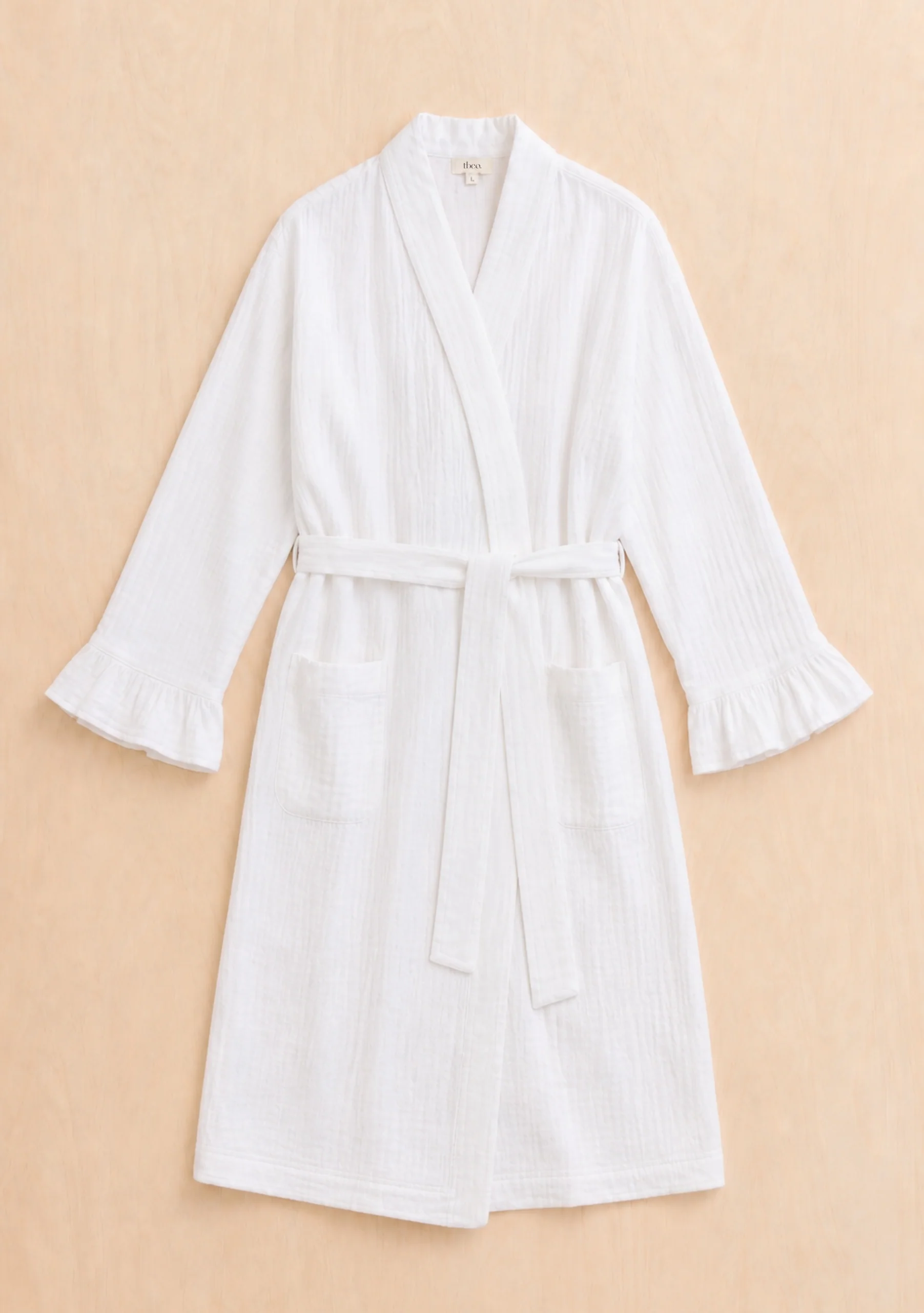 Cotton Robe in White Ruffle - Image 4