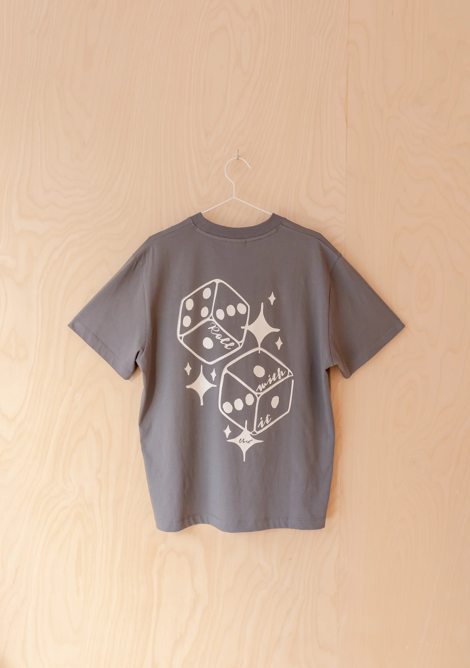 Cotton T-Shirt in Charcoal Dice - Image 4