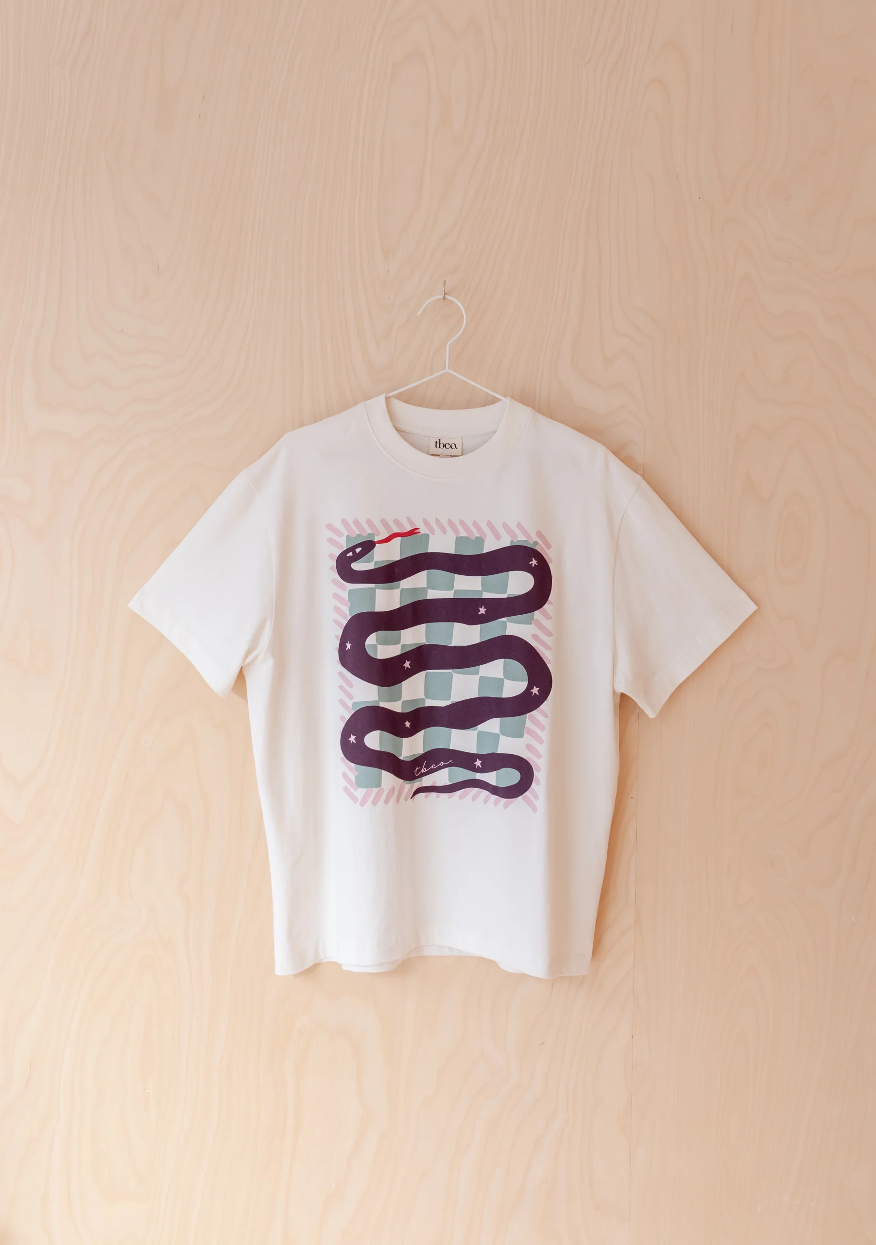 Cotton T-Shirt in Ecru Snake - Image 3
