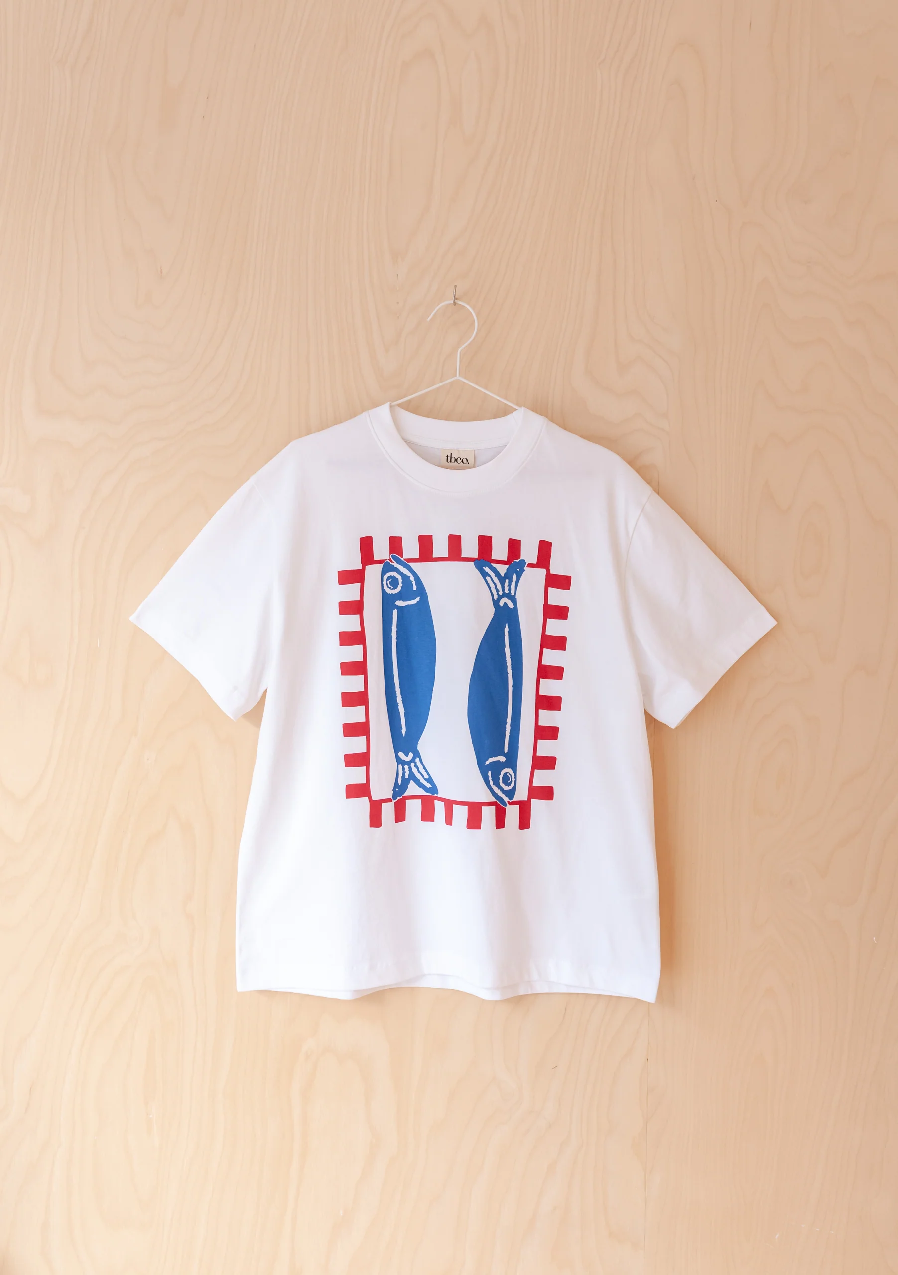 Cotton T-Shirt in White Fish - Image 2