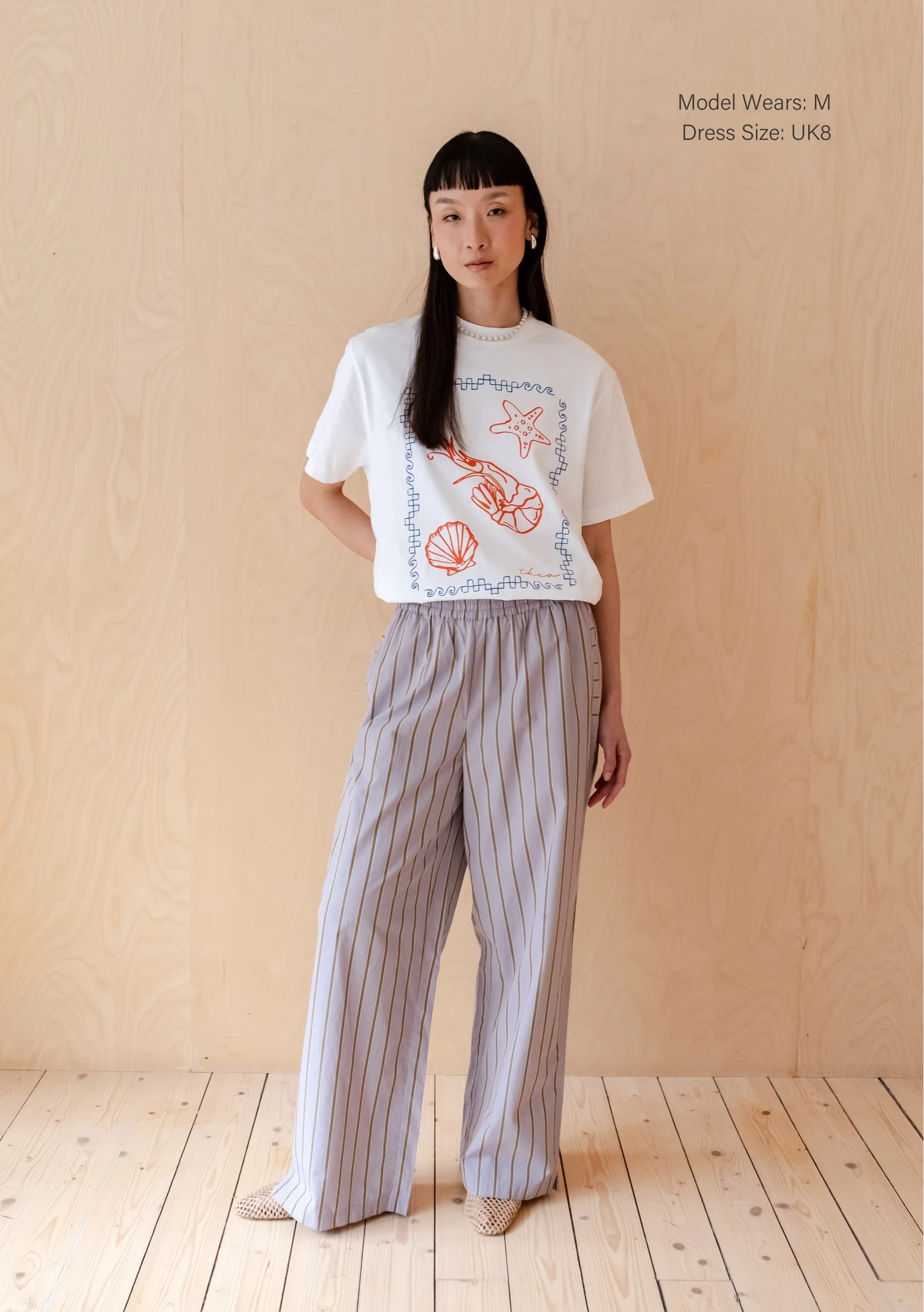 Cotton T-Shirt in White Shrimp - Image 3