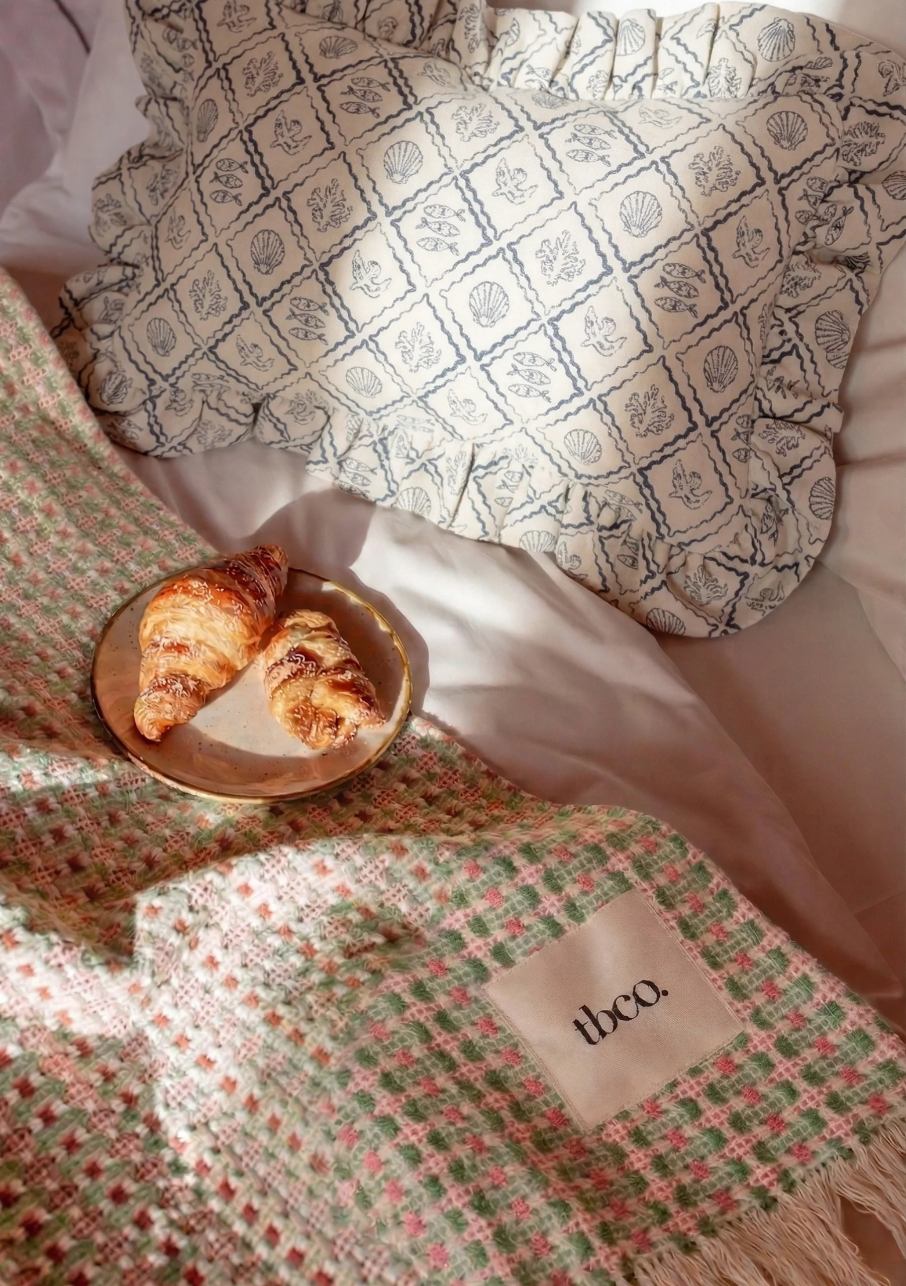 Cotton Throw in Rose Geometric - Image 4