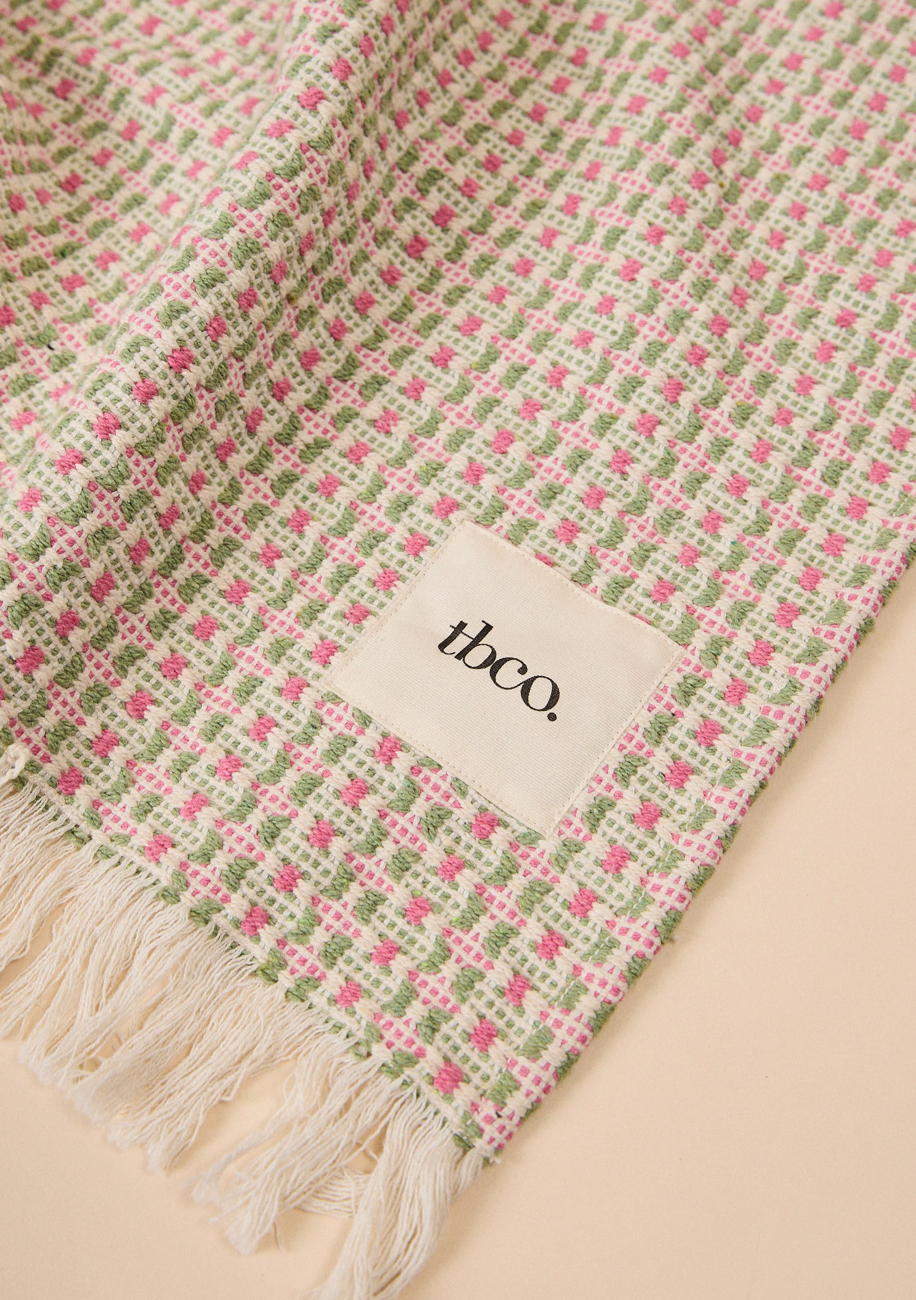 Cotton Throw in Rose Geometric - Image 5