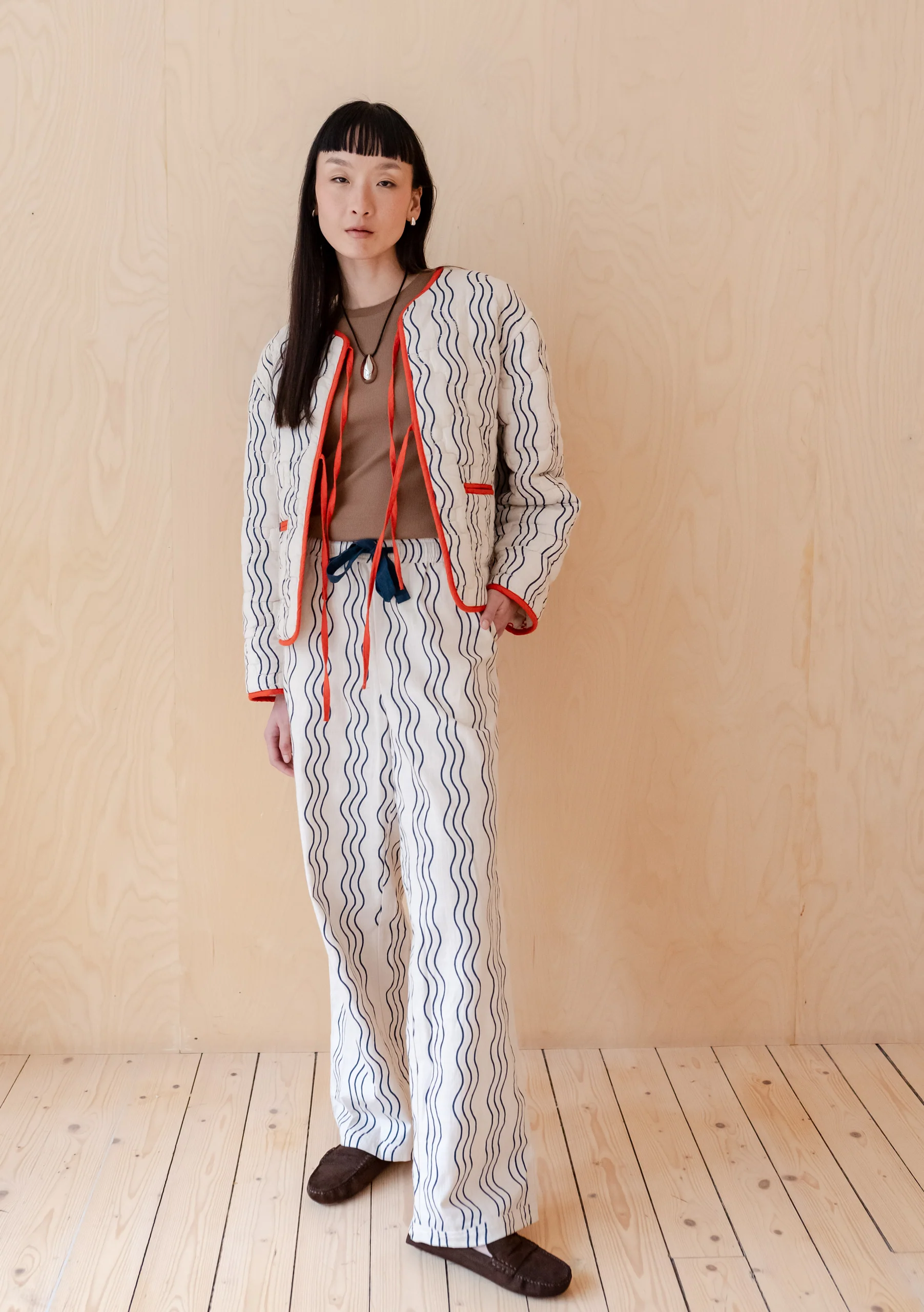 Cotton Trousers in Blue Wave - Image 2