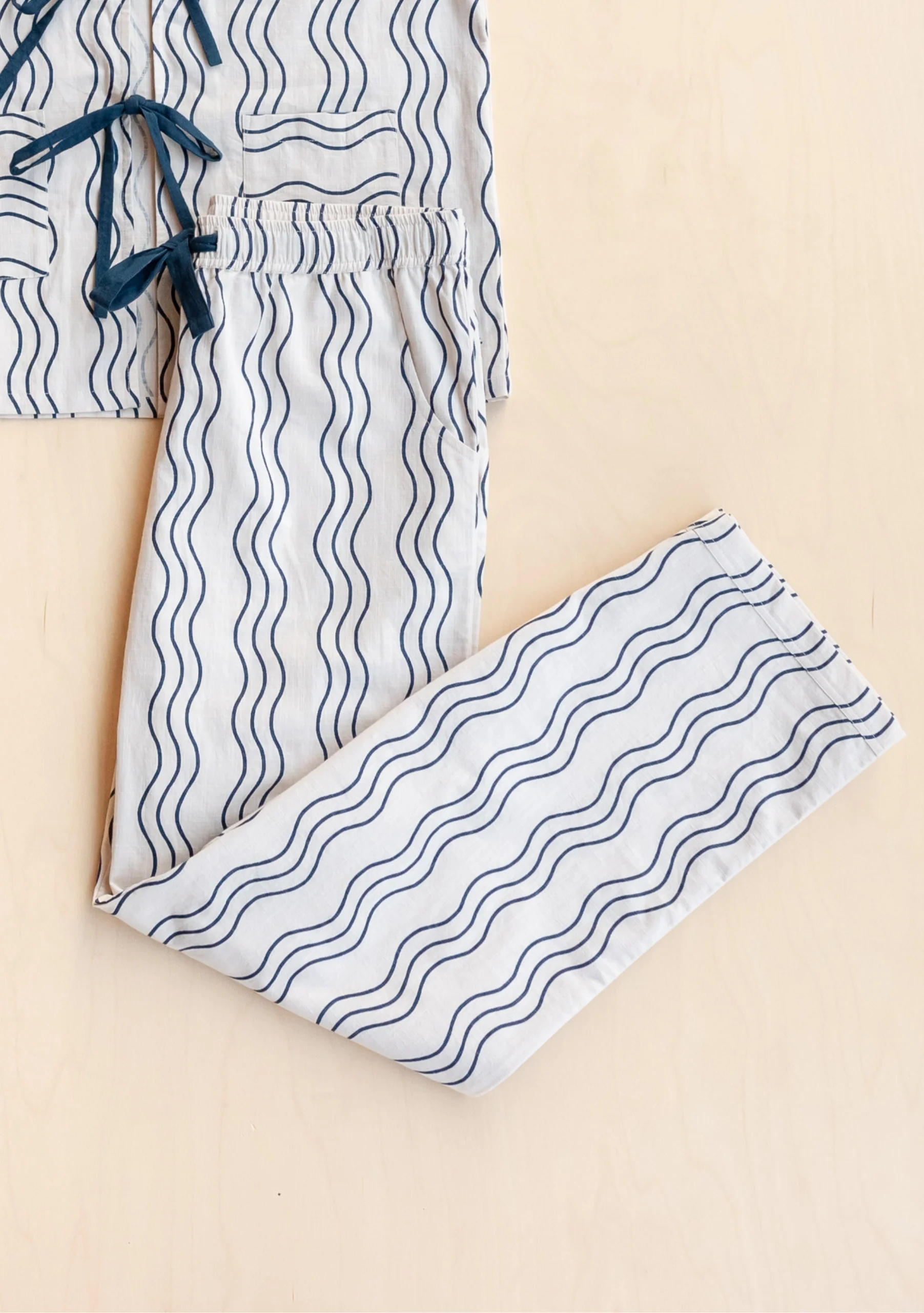 Cotton Trousers in Blue Wave - Image 3