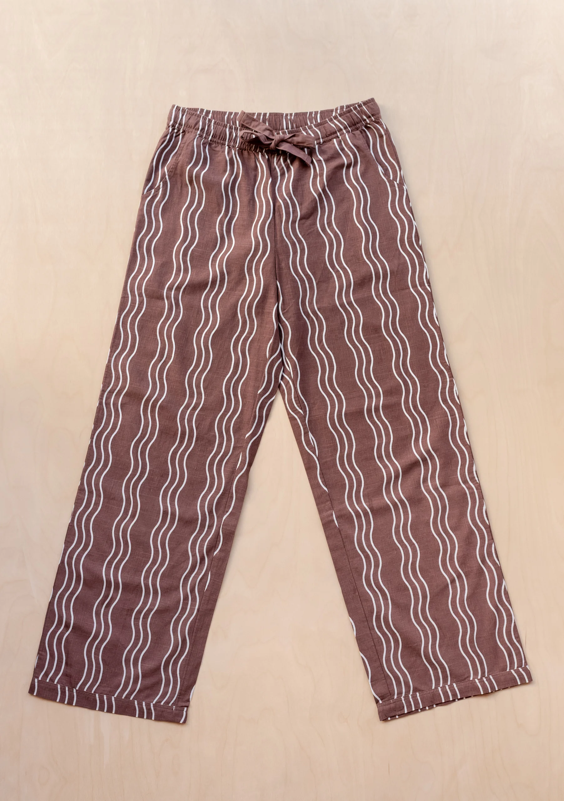 Cotton Trousers in Brown Wave - Image 3